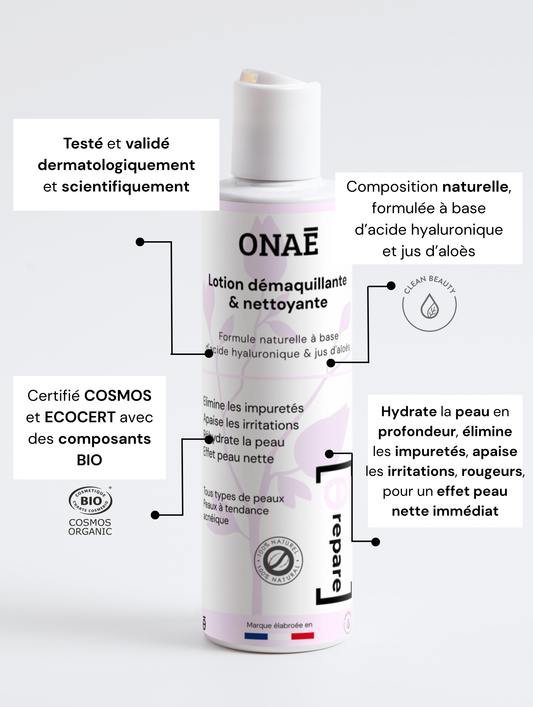 Lotion démaquillante et nettoyante pour le visage
