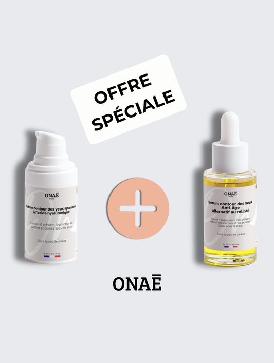 Sérum contour des yeux anti-âge alternatif au rétinol et Sérum contour des yeux anti-âge huile alternative au rétinol Onaé paris tous types de peaux - vue principale 