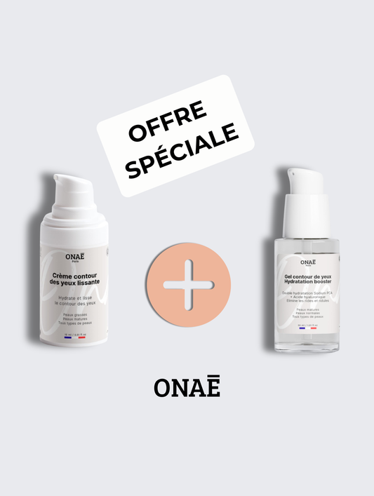 Crème pour le contour des yeux lissante et Gel contour des yeux hydratation booster Onaé paris tous types de peaux - vue principale