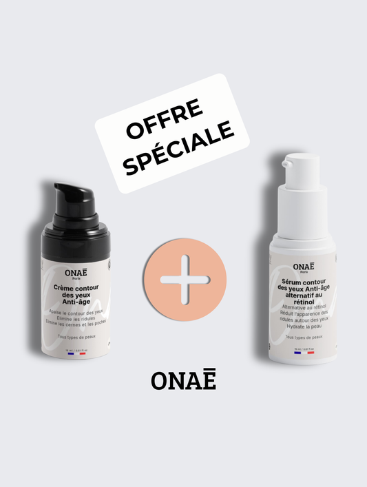 Crème pour le contour des yeux anti-âge et Sérum contour des yeux anti-âge alternatif au rétinol Onaé paris tous types de peaux - vue principale