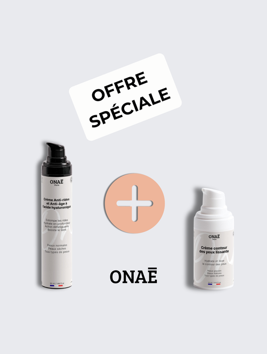 Offre Crème Anti-rides et Anti-âge à l'acide hyaluronique + Crème contour des yeux lissante