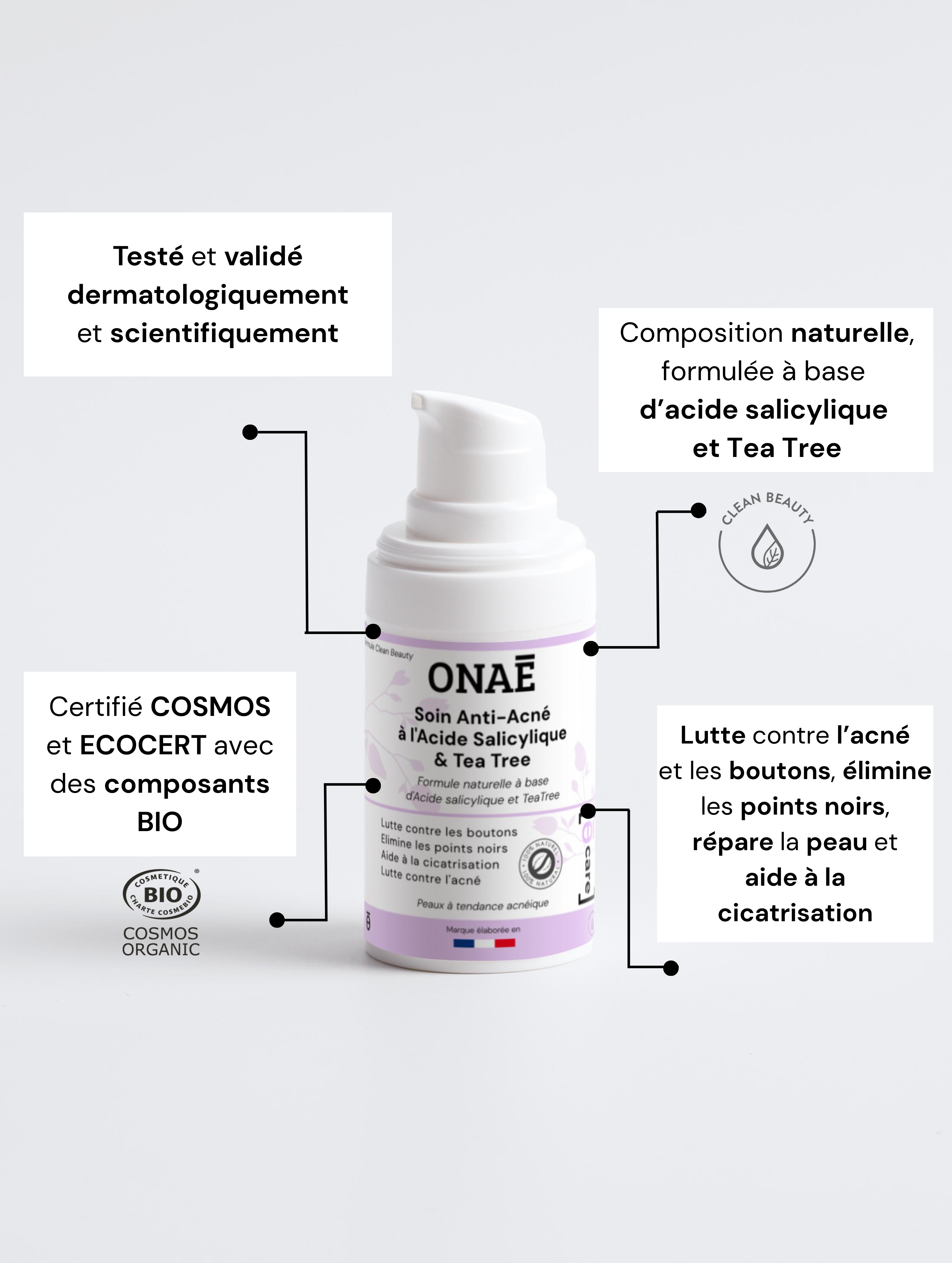 Soin Acné à l'acide salicylique et Tea Tree