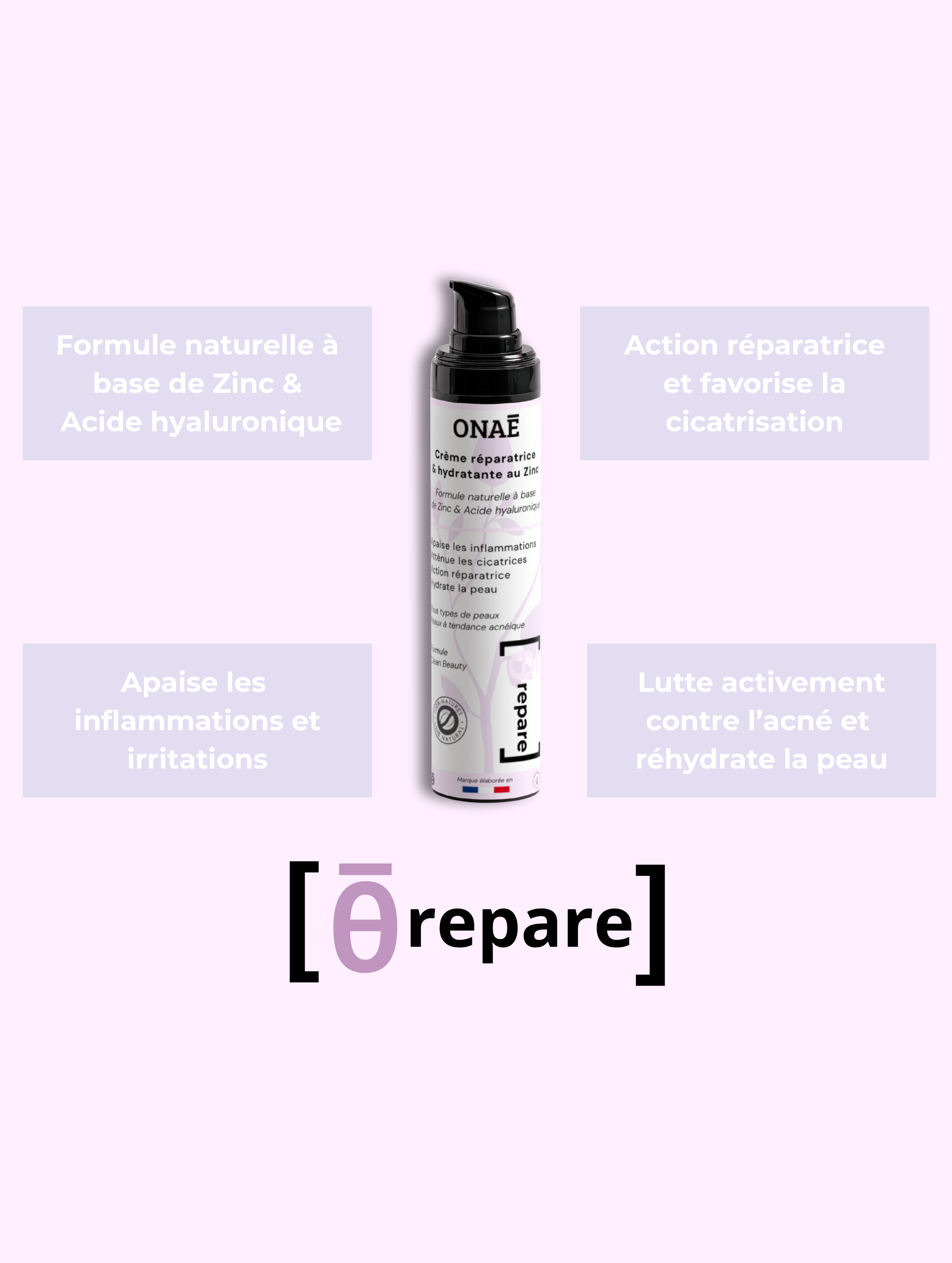 Crème hydratante et réparatrice au Zinc
