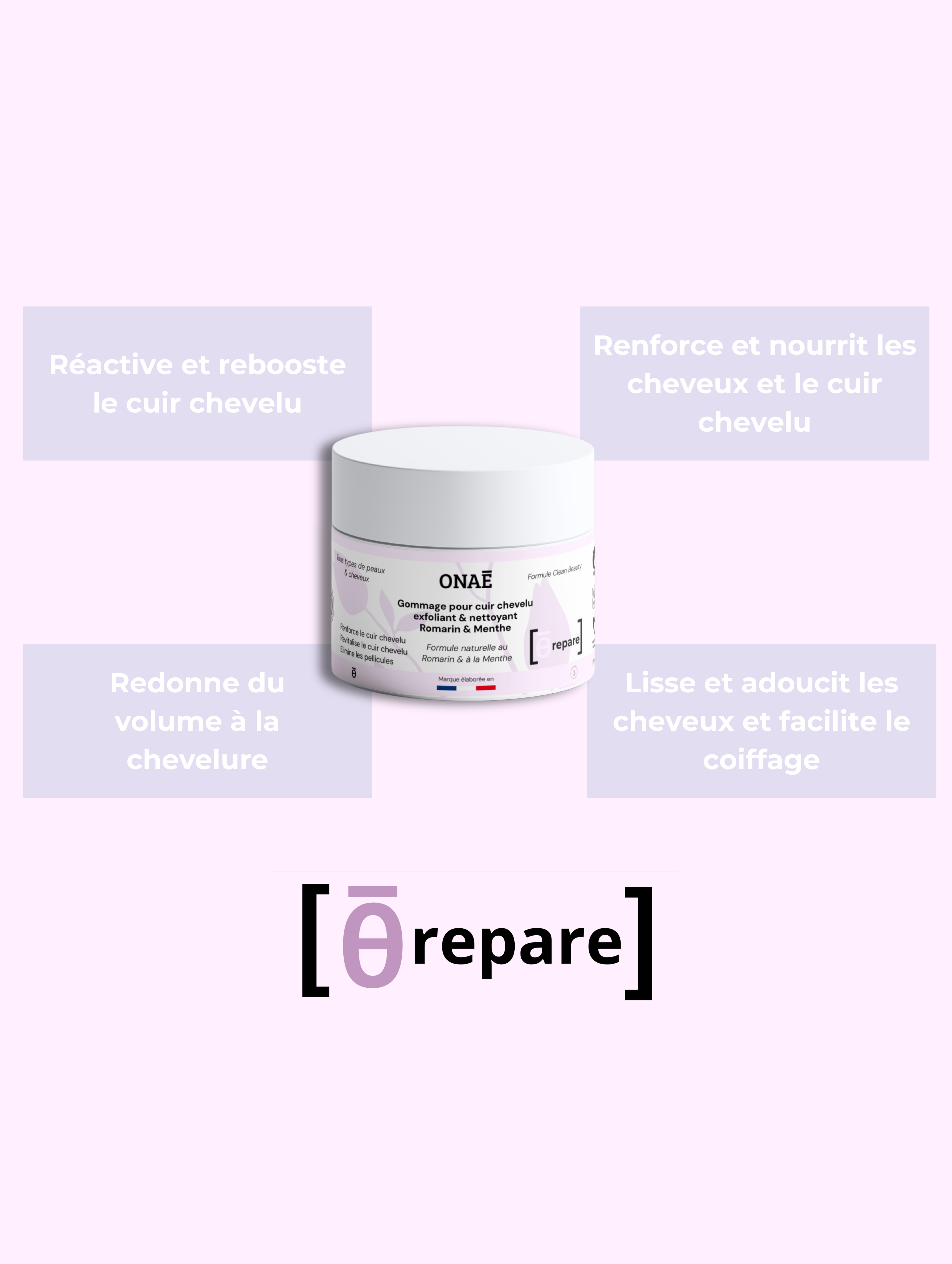 Gommage du cuir chevelu romarin et menthe
