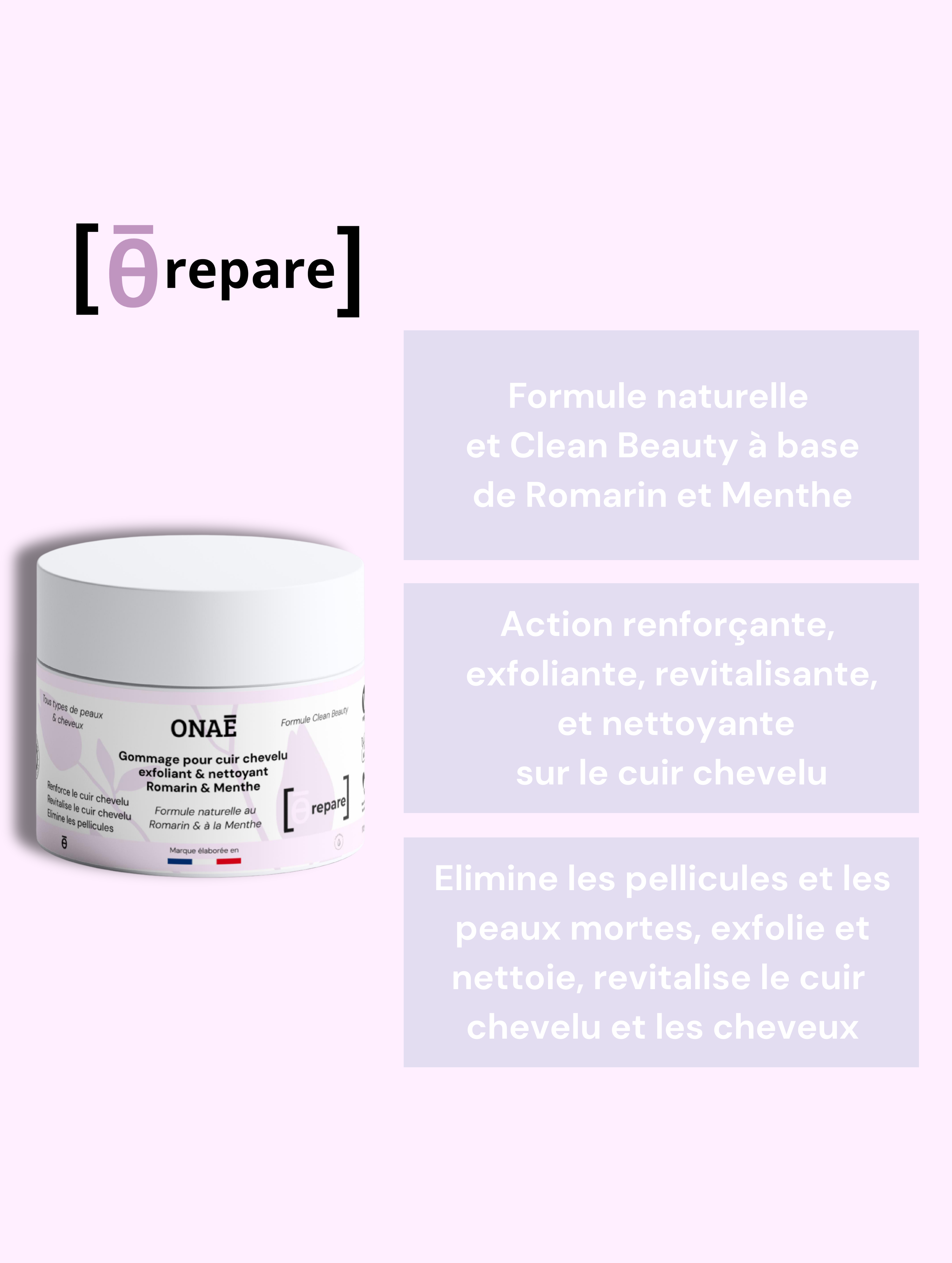 Gommage du cuir chevelu romarin et menthe