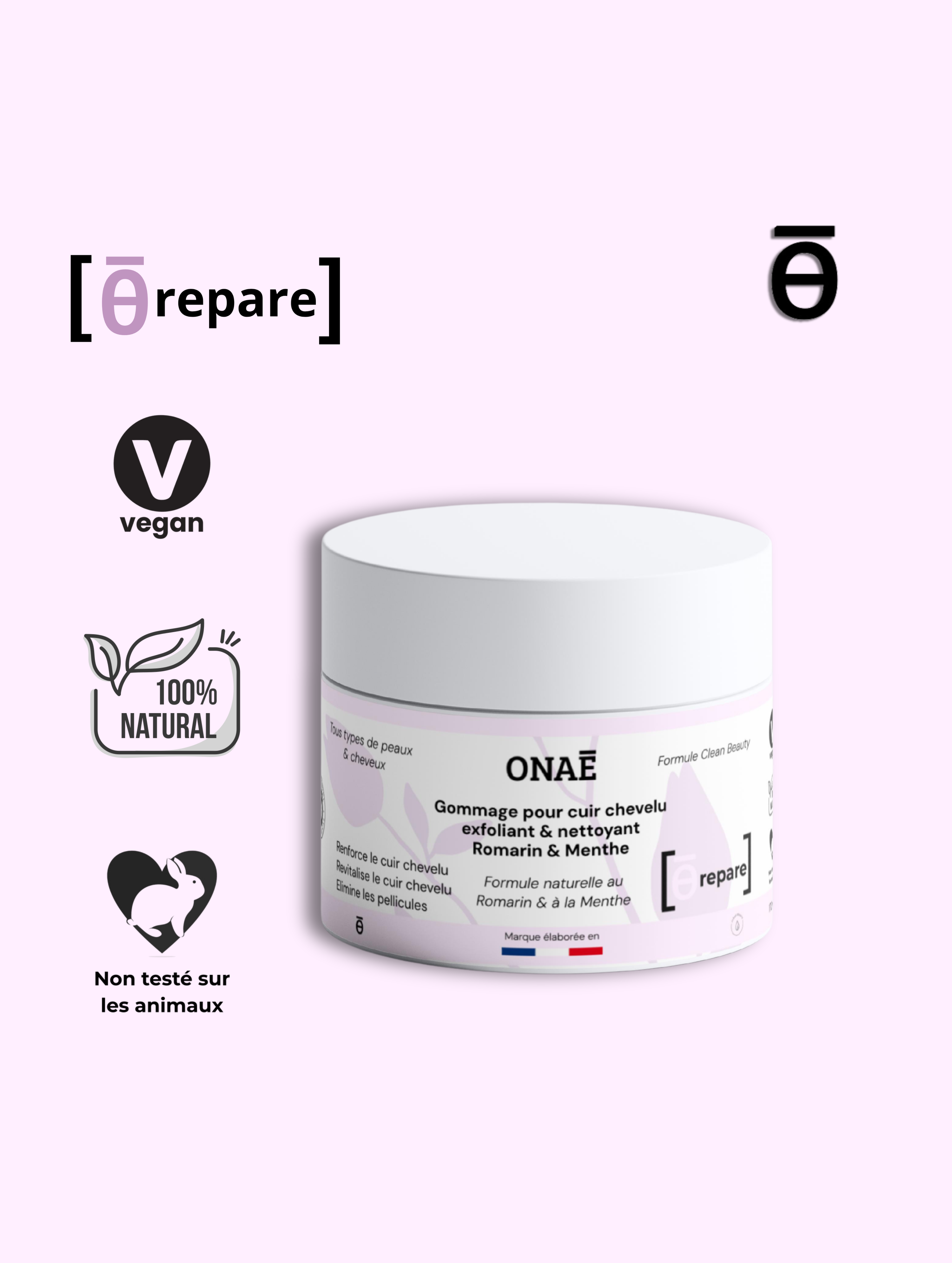 Gommage du cuir chevelu romarin et menthe