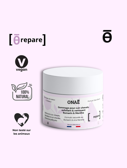 Gommage du cuir chevelu romarin et menthe