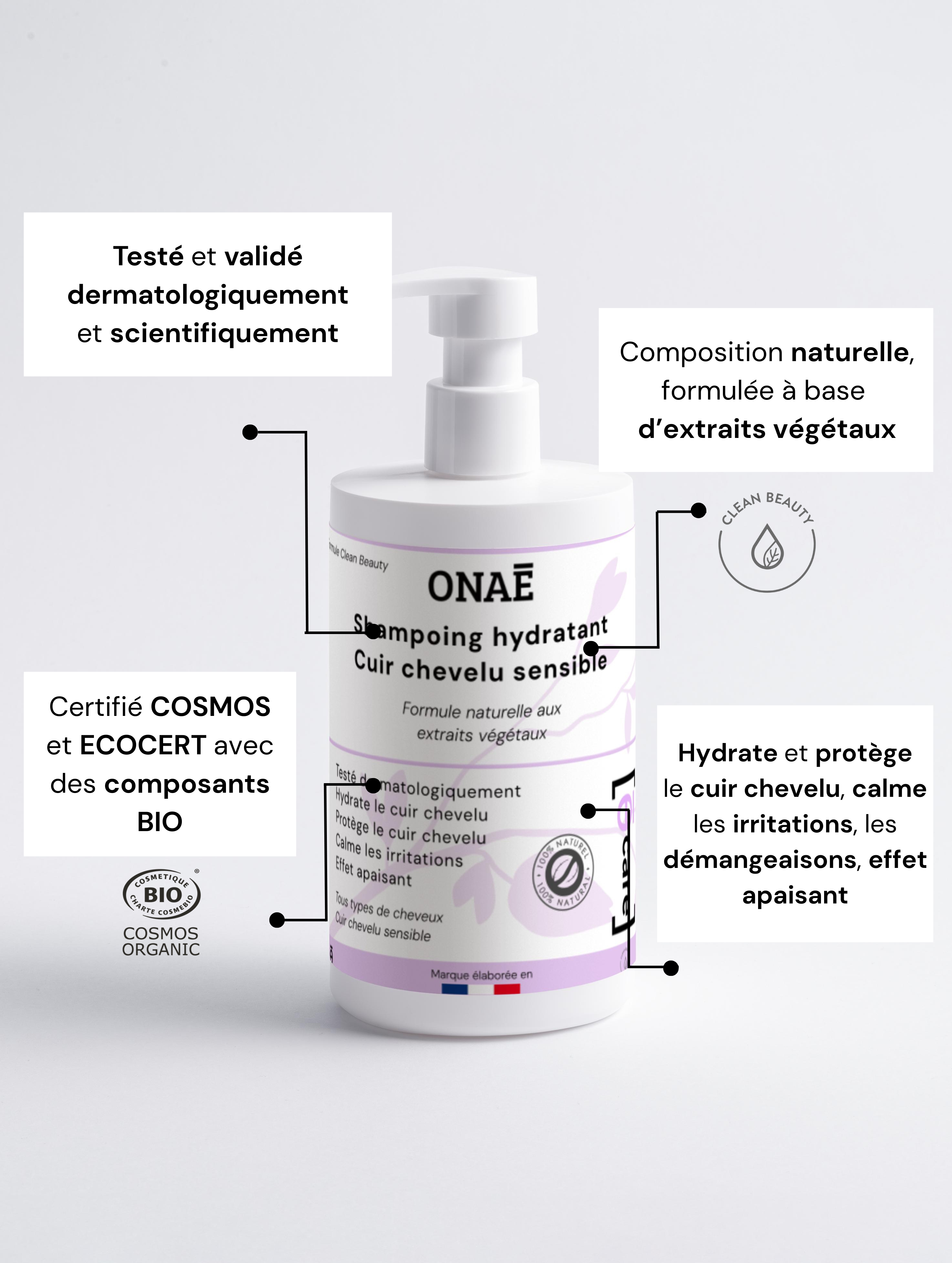 Shampoing doux & hydratant pour cuir chevelu sensible