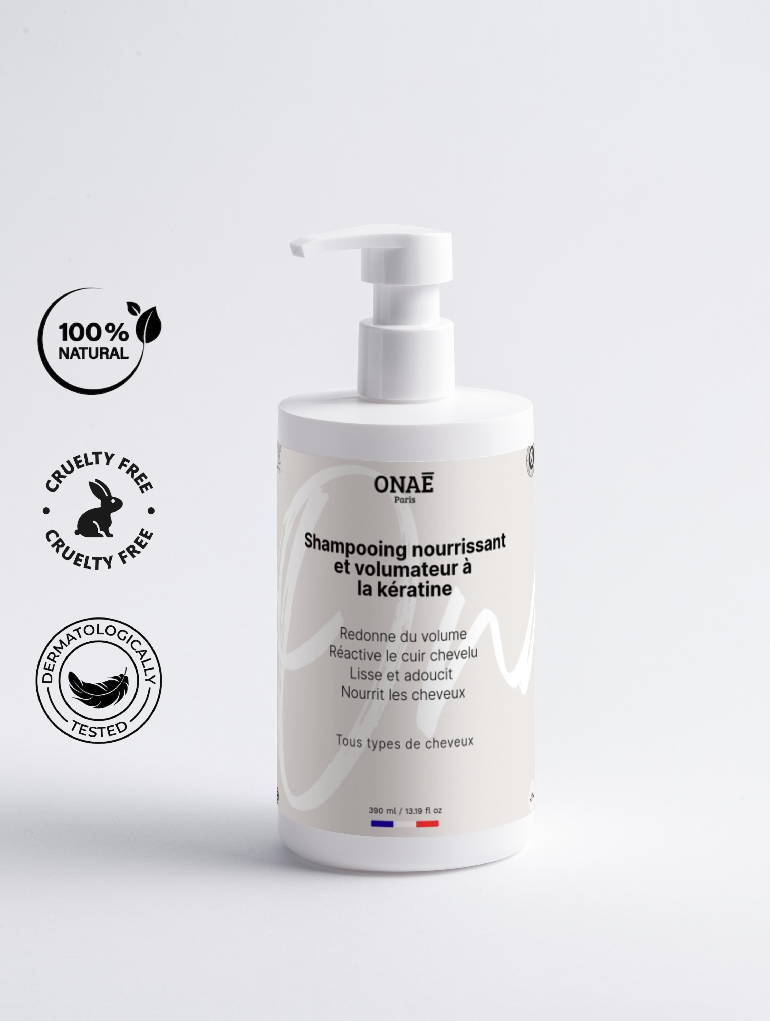 Shampoing nourrissant et volumateur à la kératine Onaé paris tous types de cheveux - vue principale