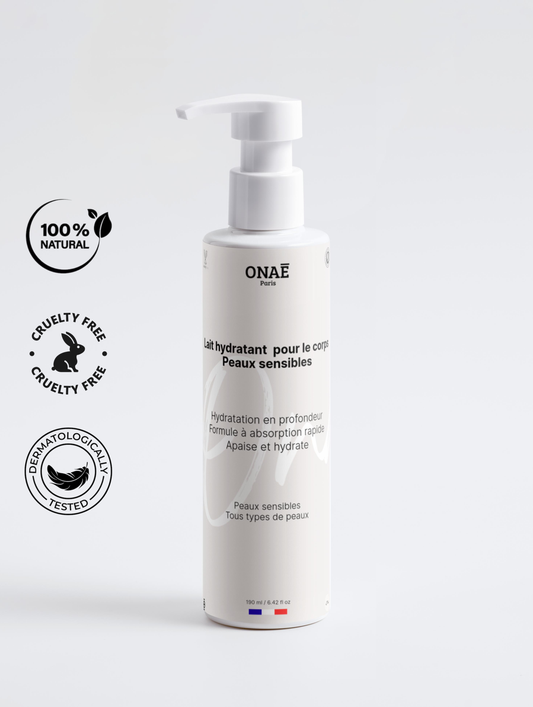 Lait hydratant pour le corps peaux sensibles Onaé paris tous types de peaux - vue principale