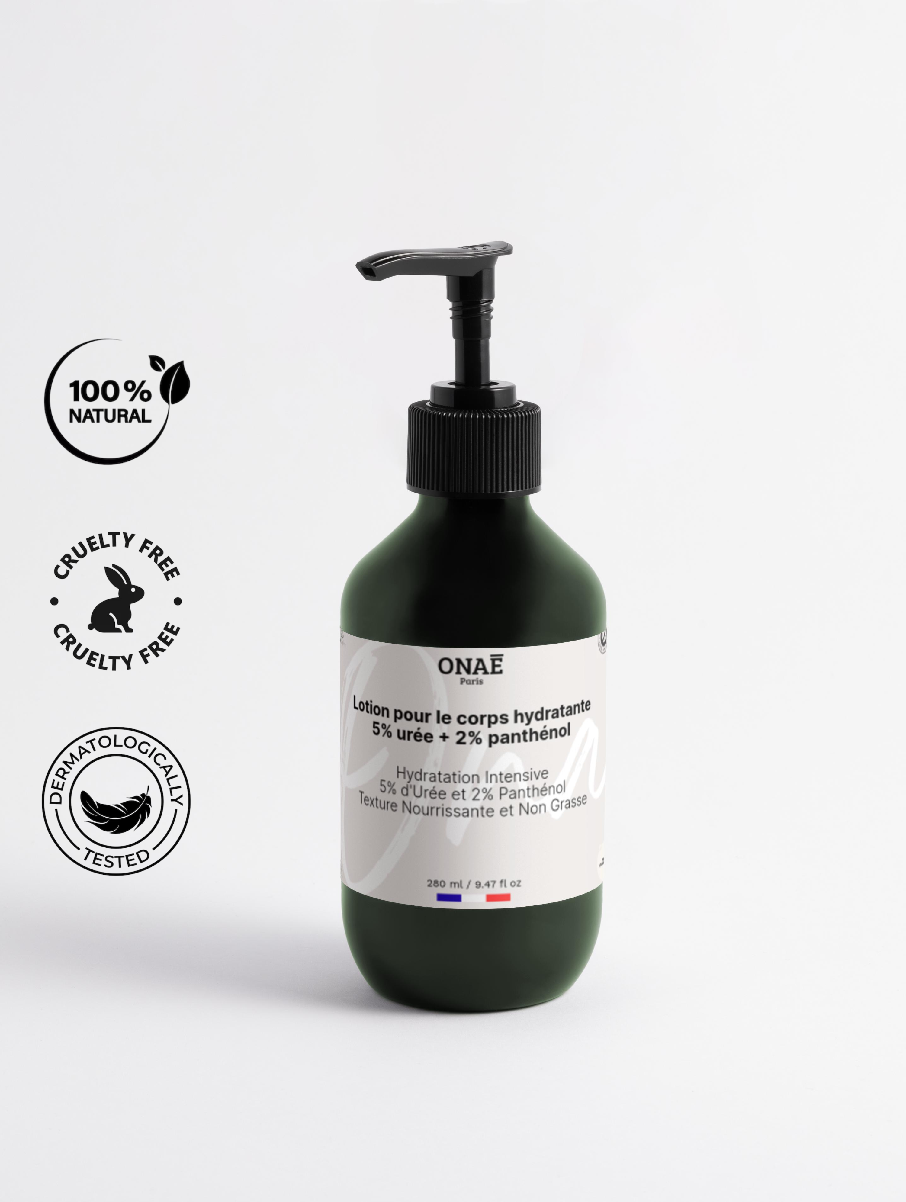 Lotion hydratante pour le corps à l'urée et au panthénol Onaé paris tous types de peaux - vue principale