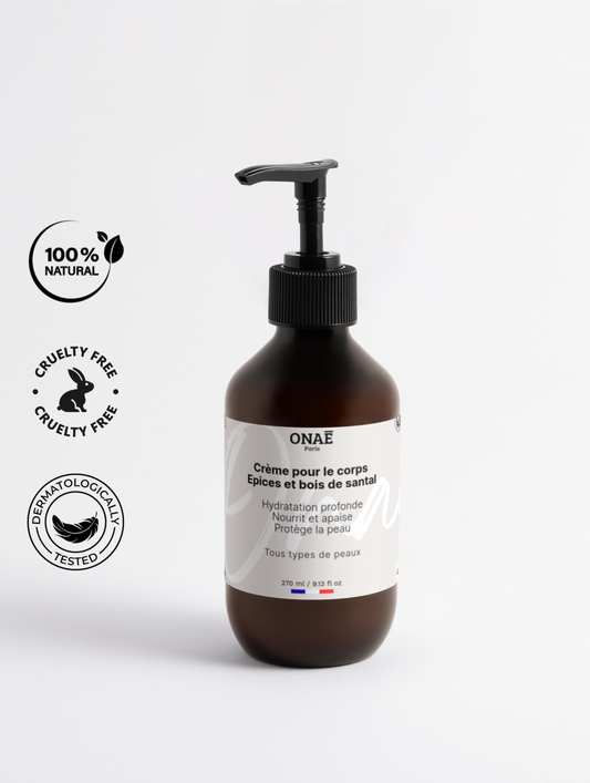 Sérum hydratant pour le corps épices et bois de santal Onaé paris tous types de peaux - vue principale