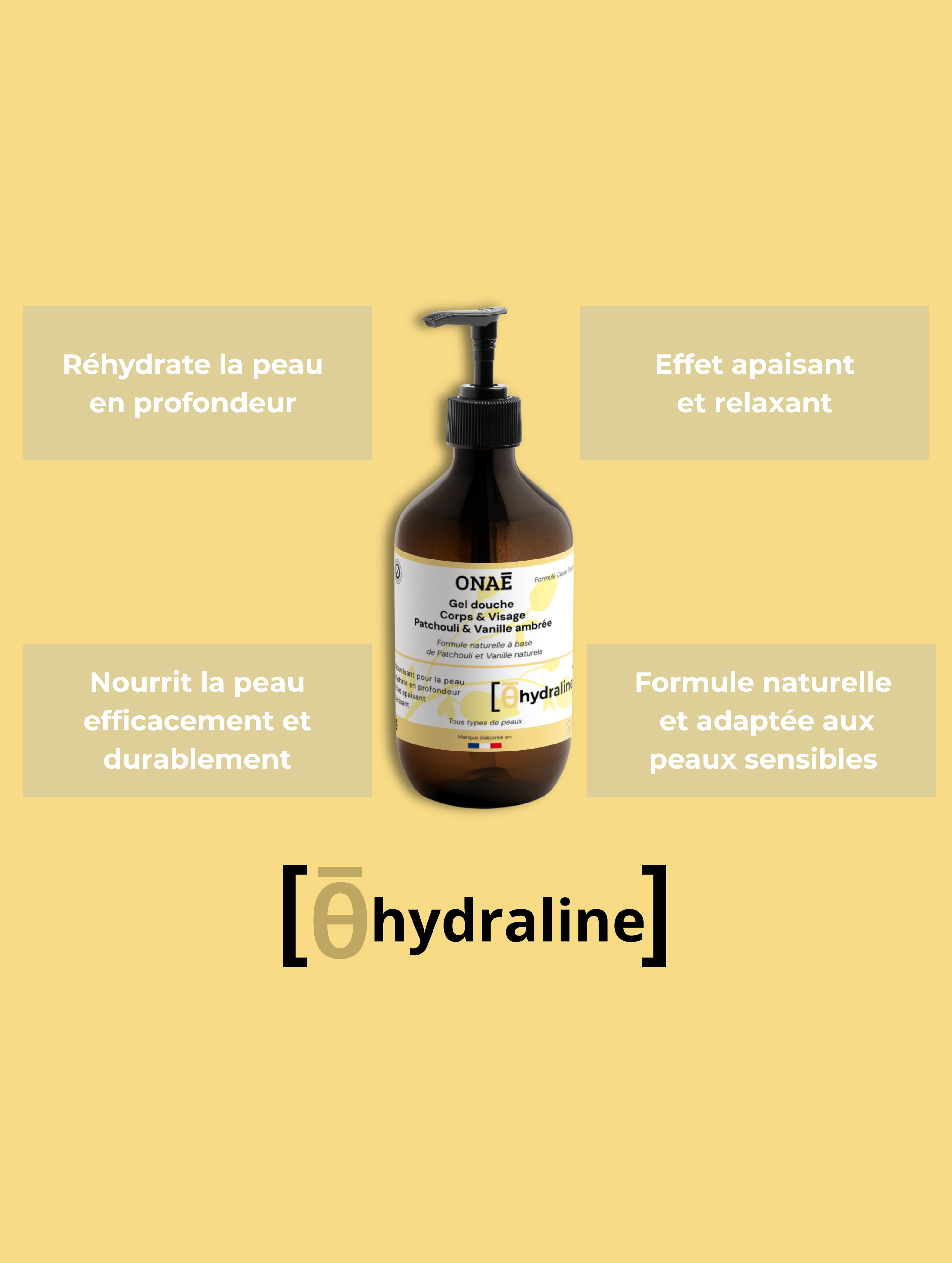 Gel douche corps et visage Patchouli & Vanille ambrée