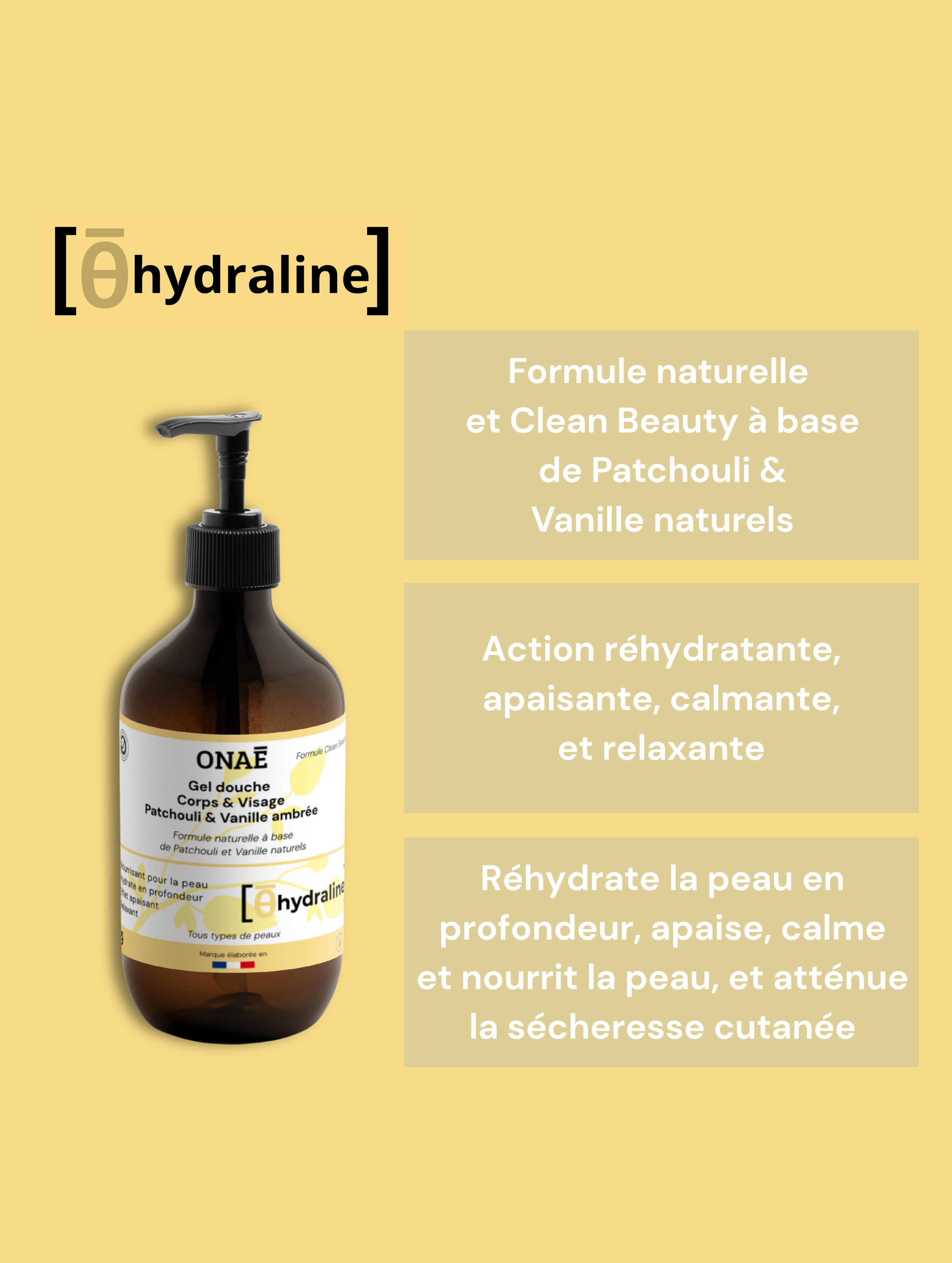 Gel douche corps et visage Patchouli & Vanille ambrée