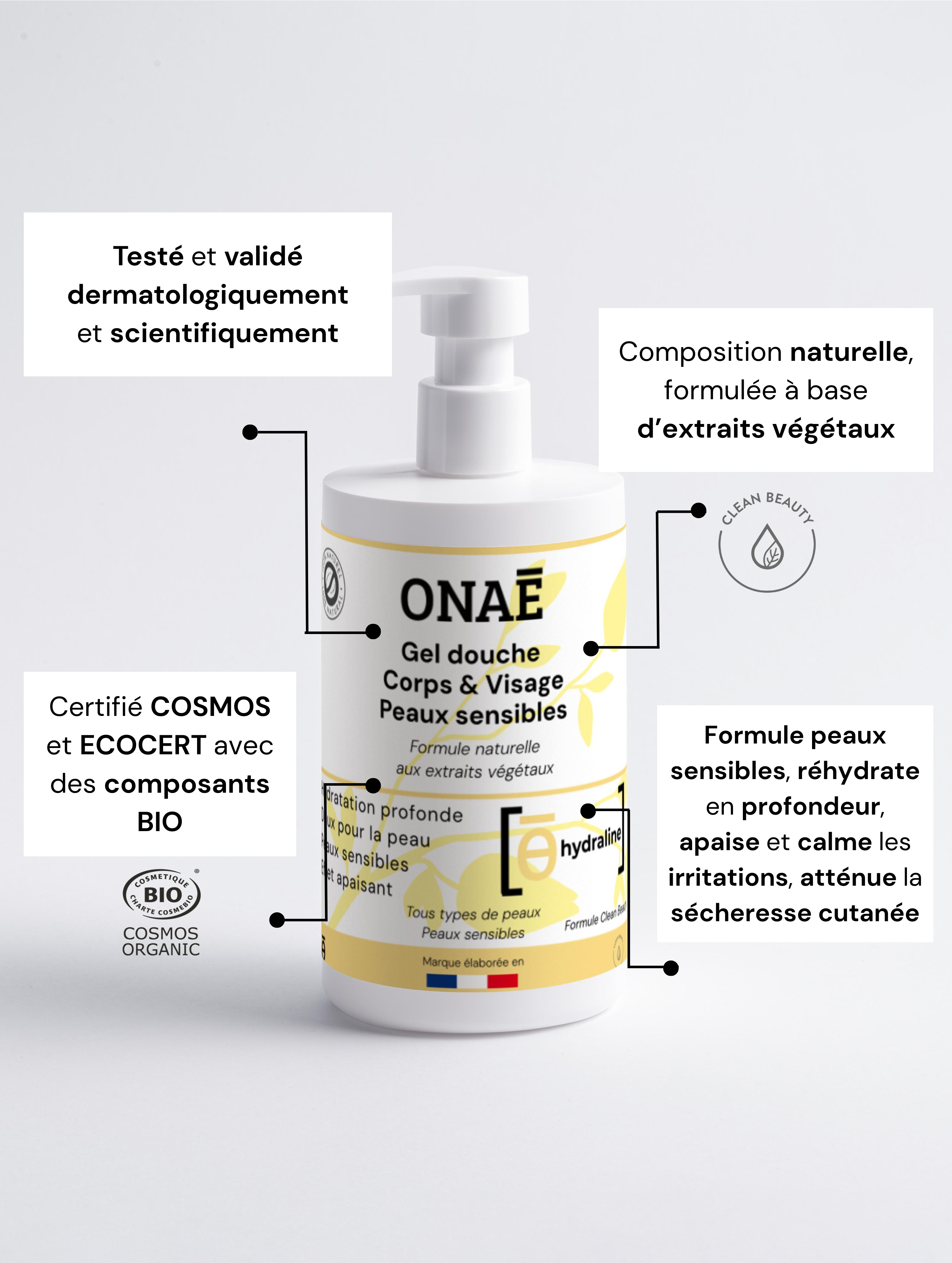 Gel douche Corps & Visage Peaux sensibles