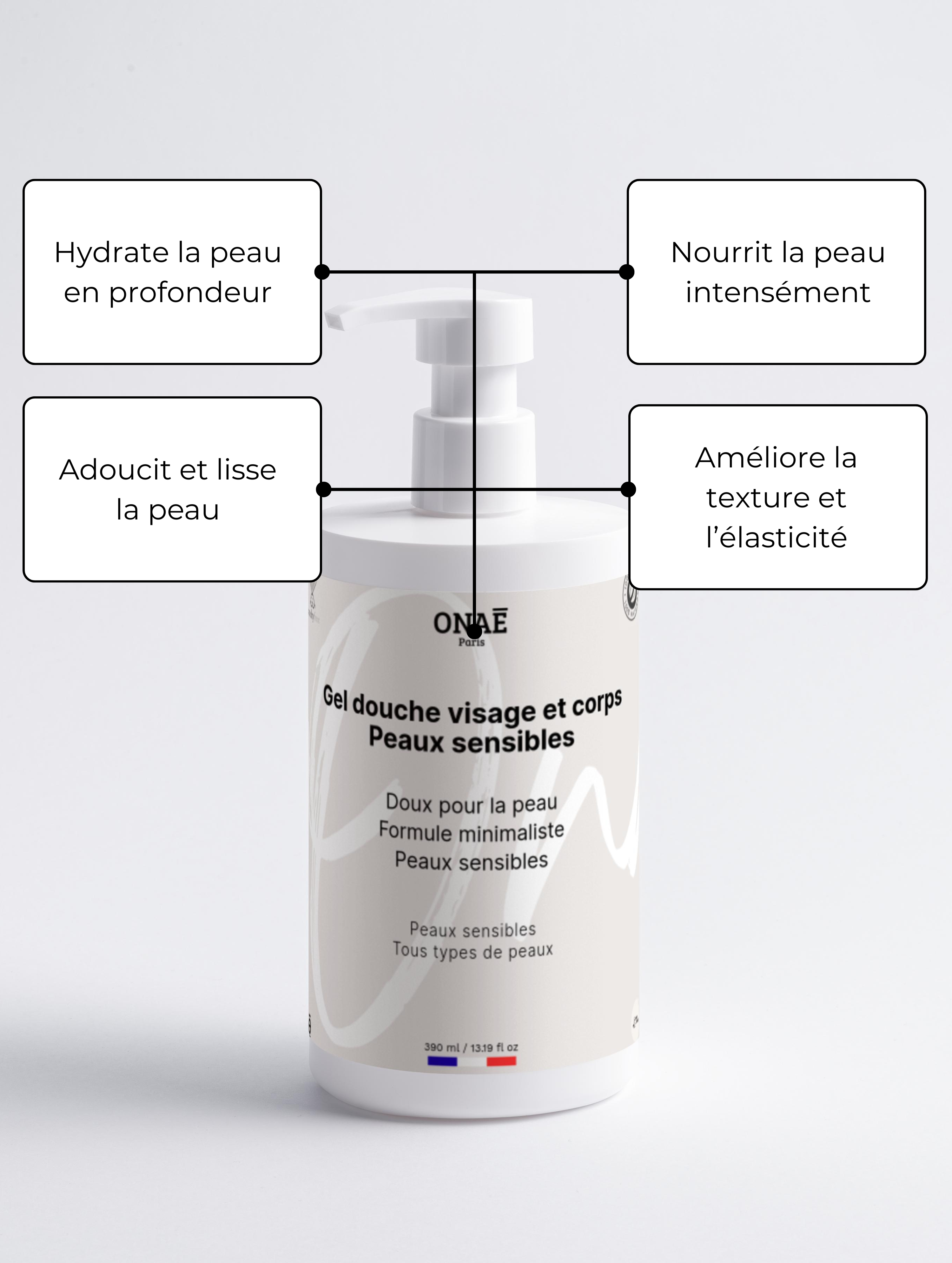 Gel douche Corps & Visage Peaux sensibles Hommes