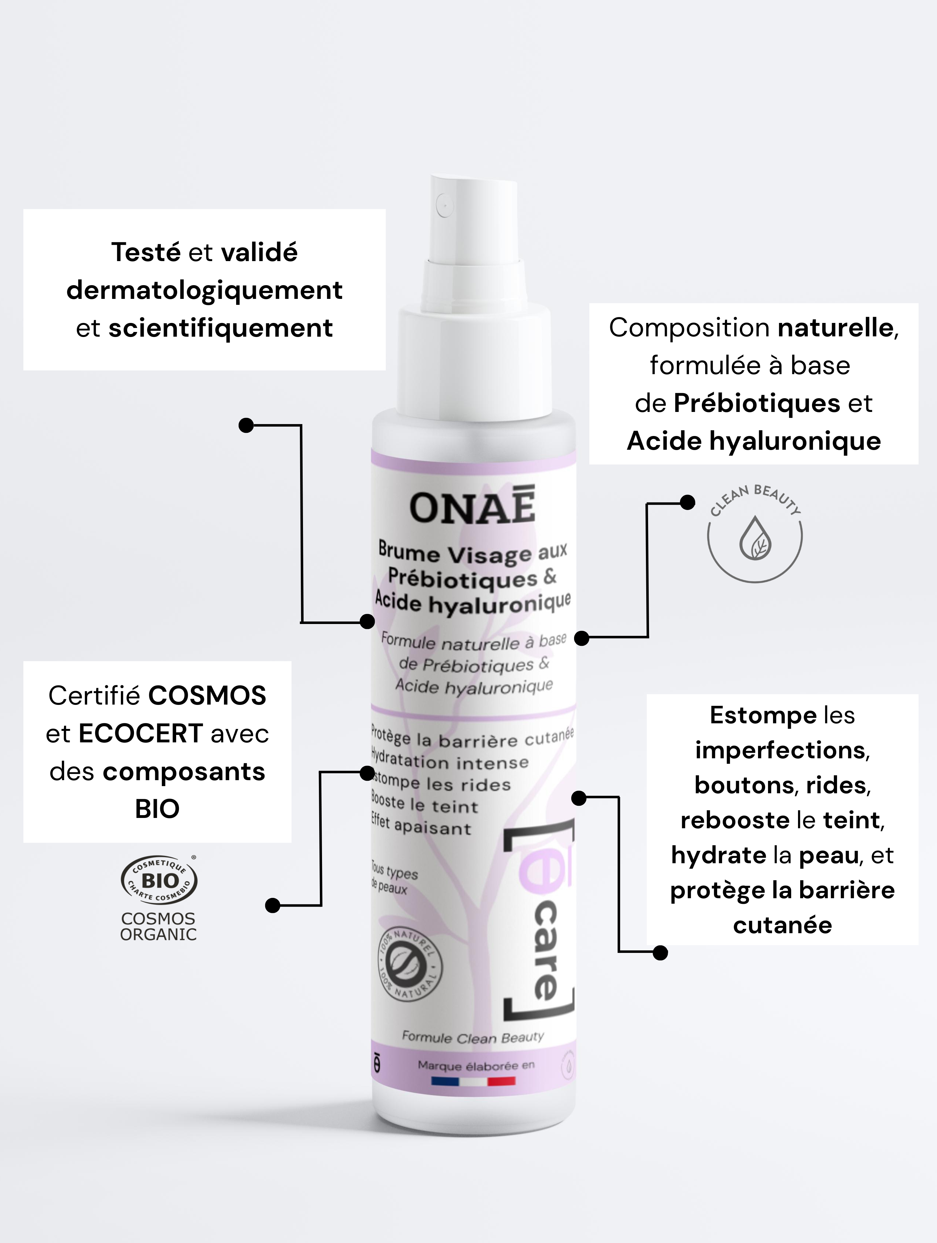 Brume visage aux Prébiotiques et Acide hyaluronique