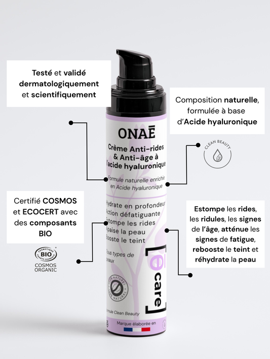Crème Anti-rides & Anti-âge à l'acide hyaluronique