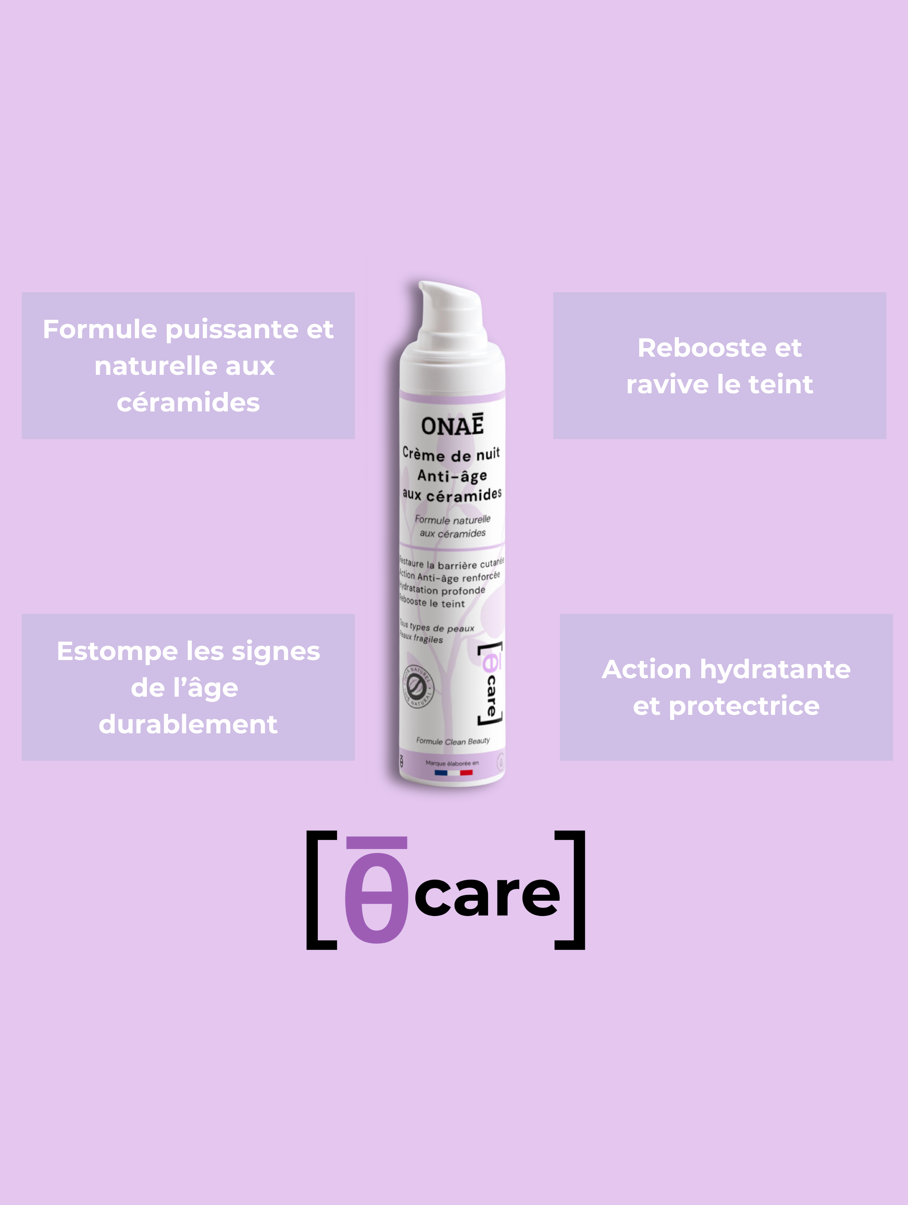 Crème visage de nuit anti-âge aux céramides