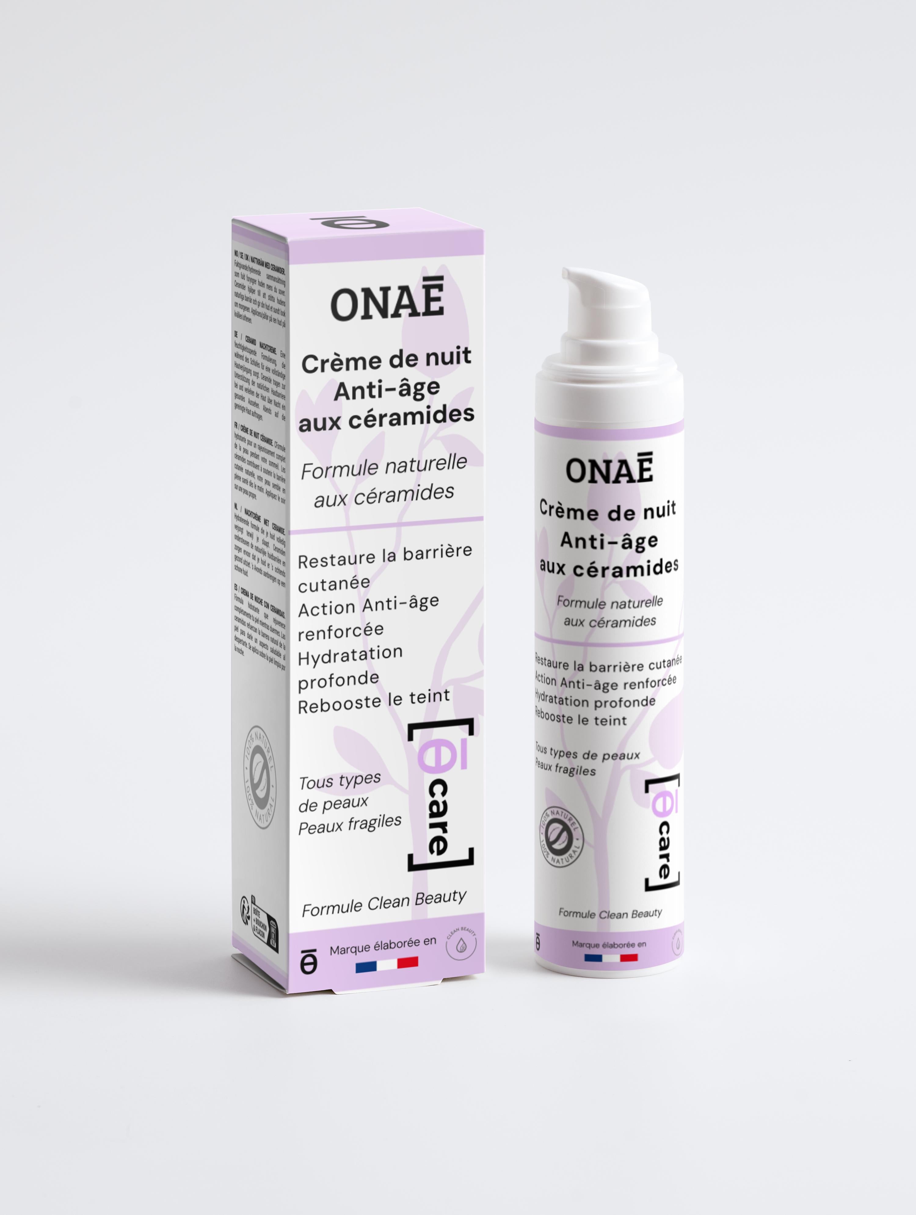 Crème visage de nuit anti-âge aux céramides