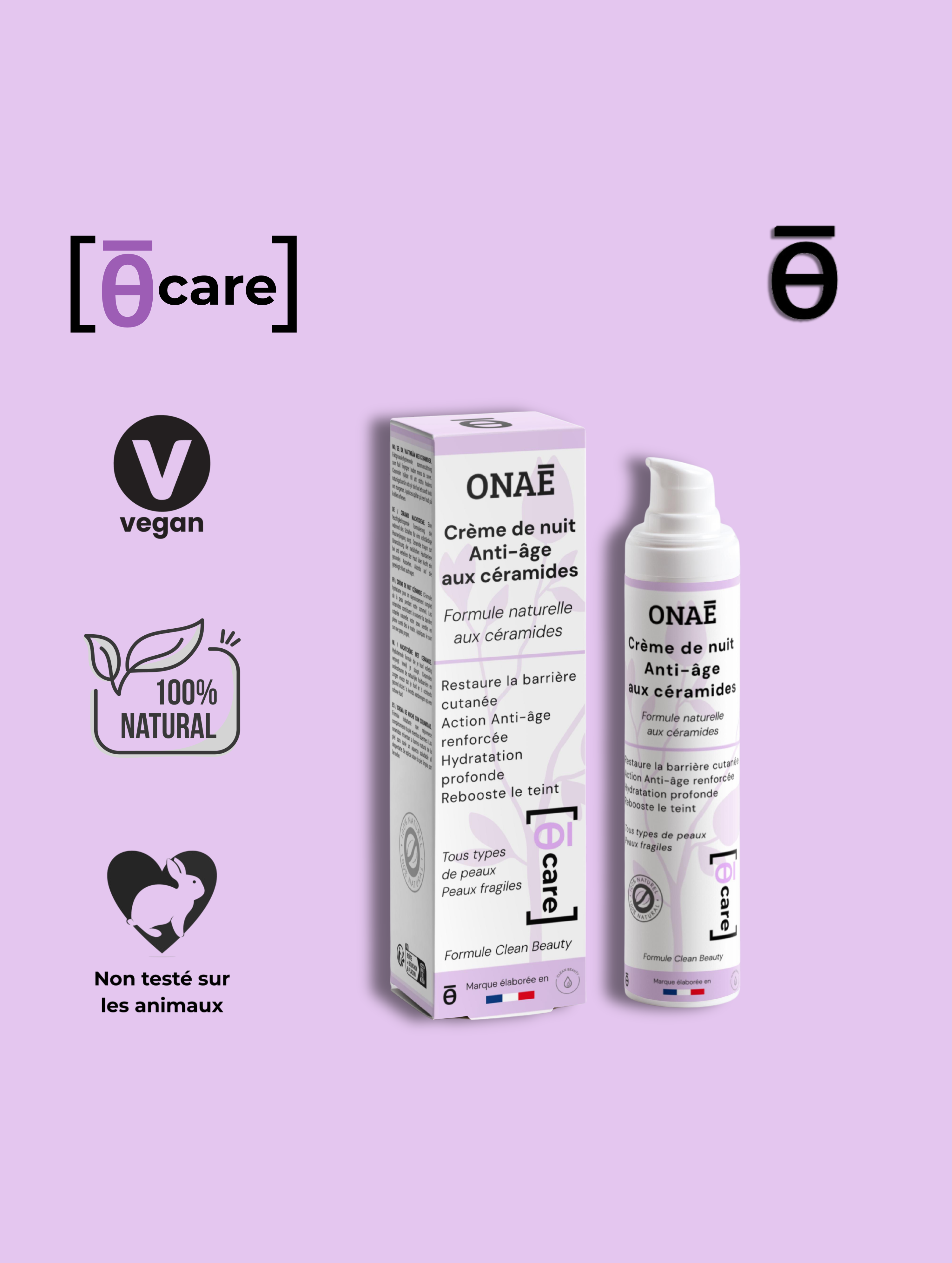 Crème visage de nuit anti-âge aux céramides