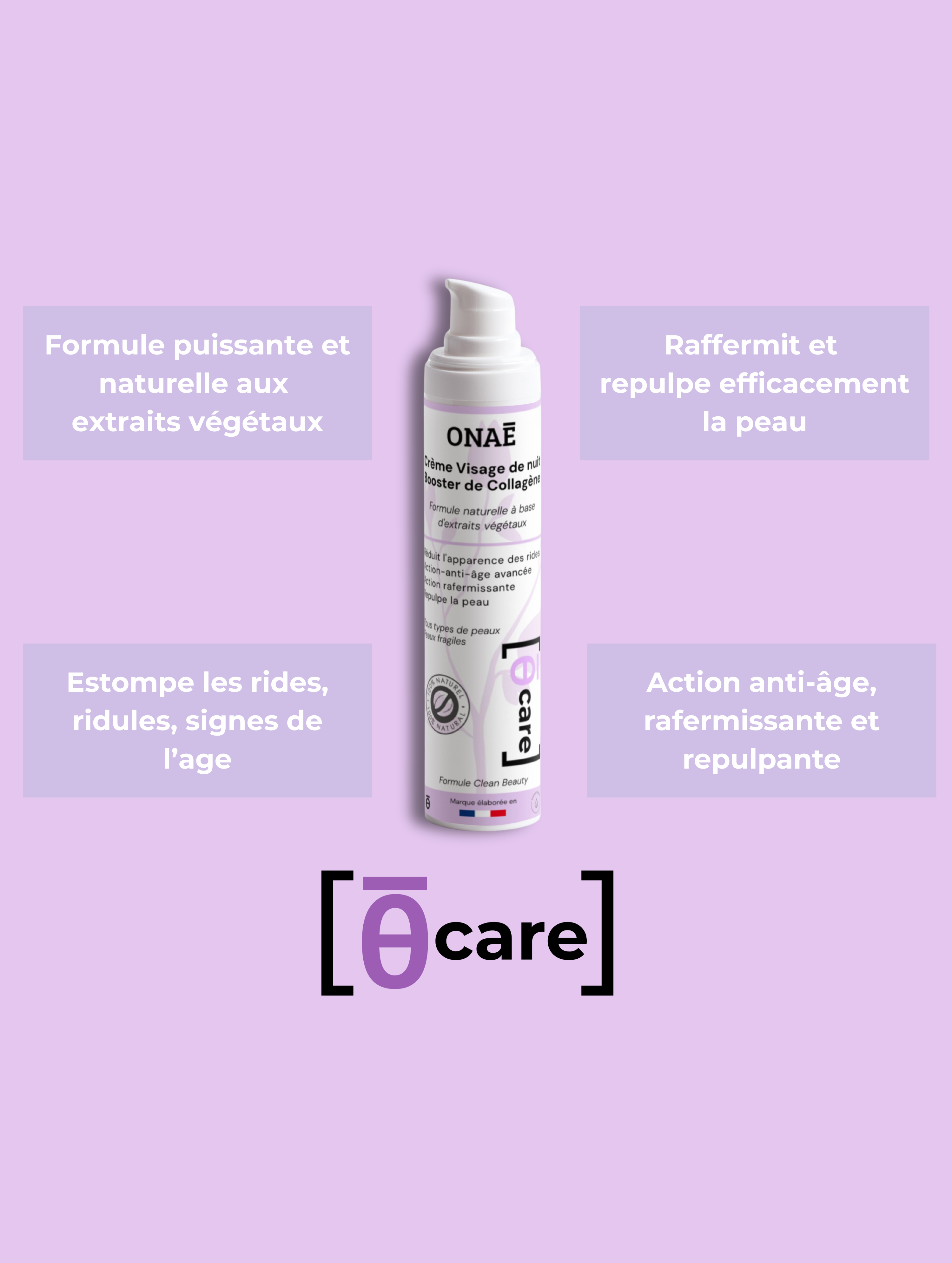 Crème visage de nuit anti-âge boost collagène