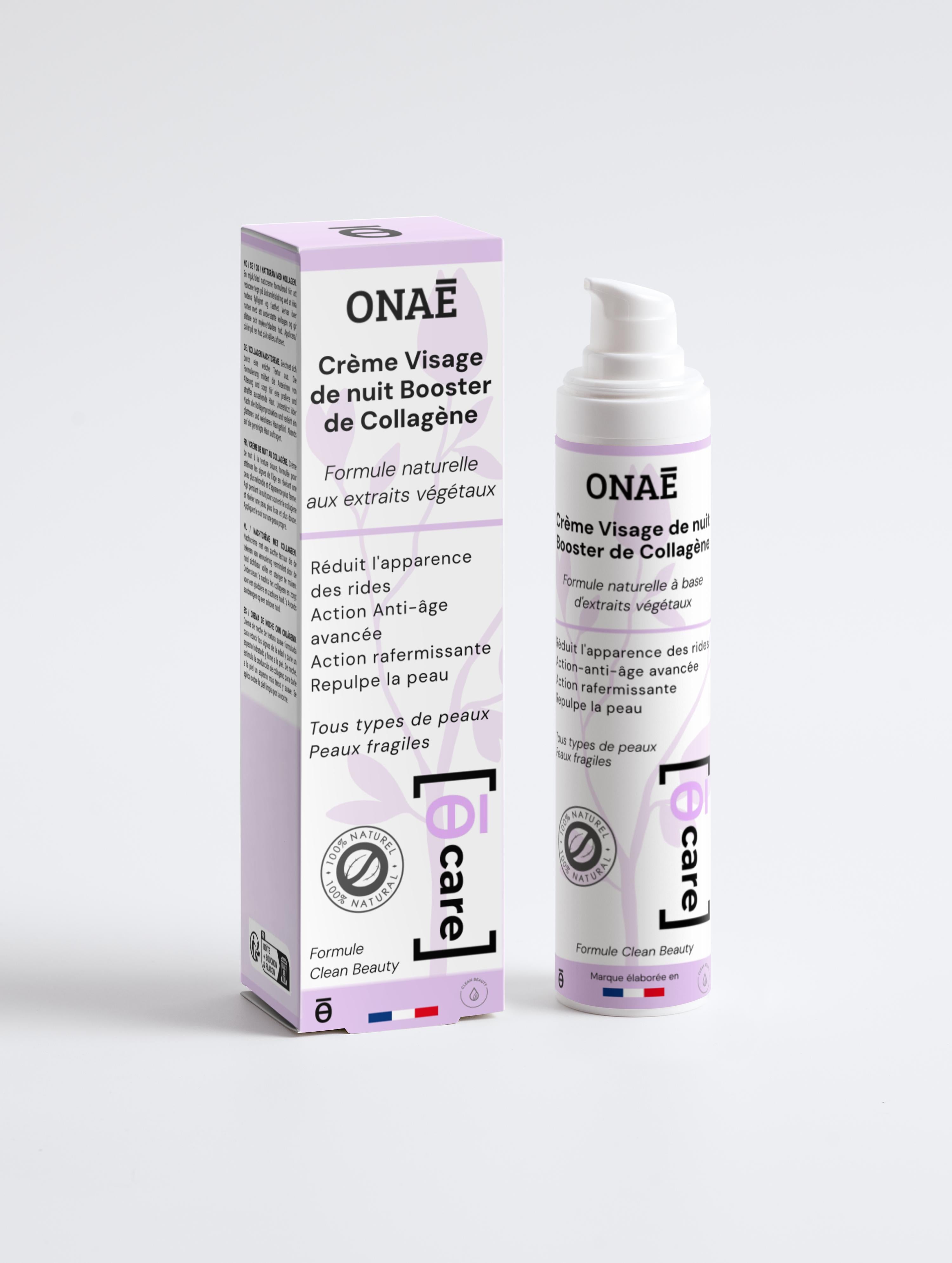 Crème visage de nuit anti-âge boost collagène