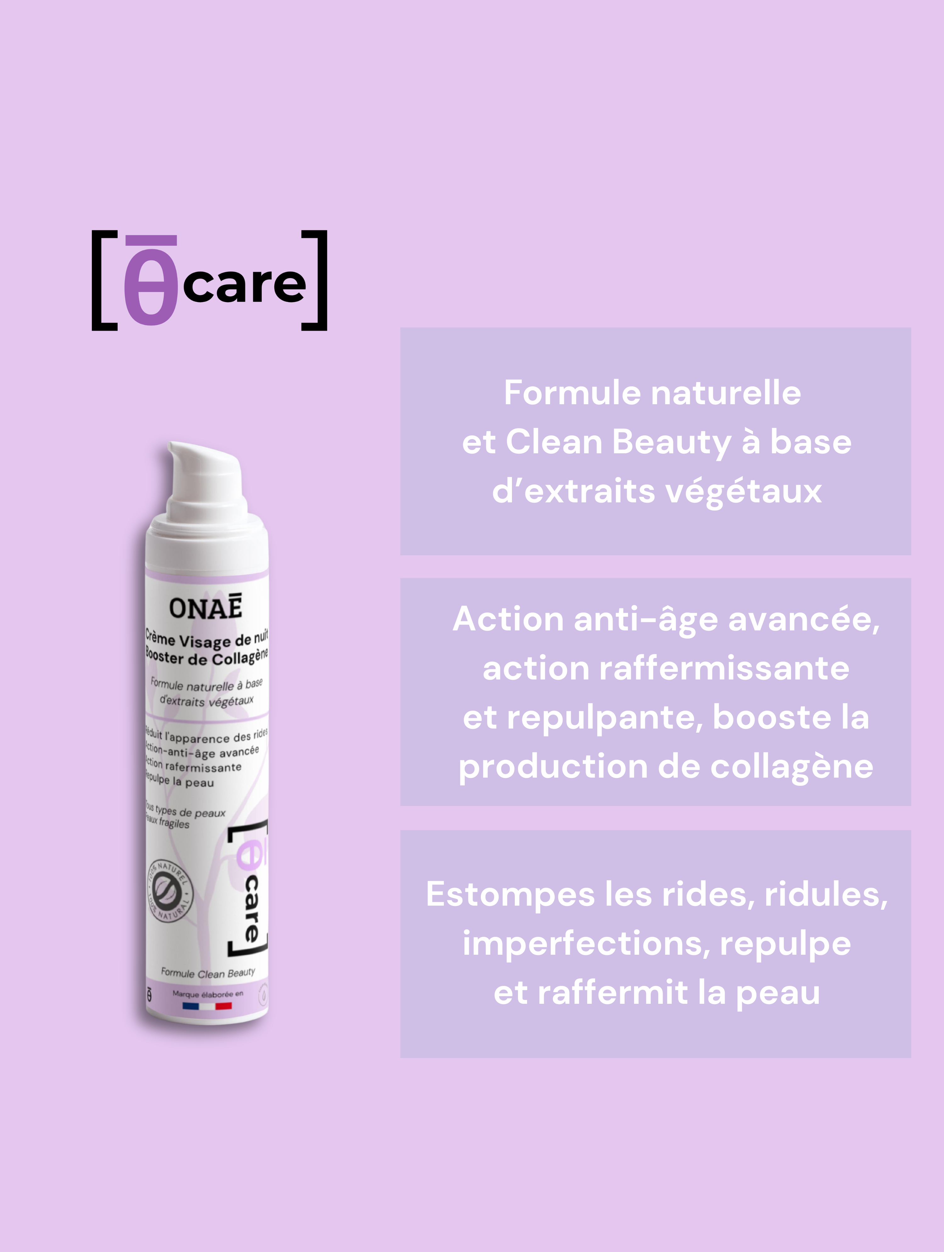 Crème visage de nuit anti-âge boost collagène