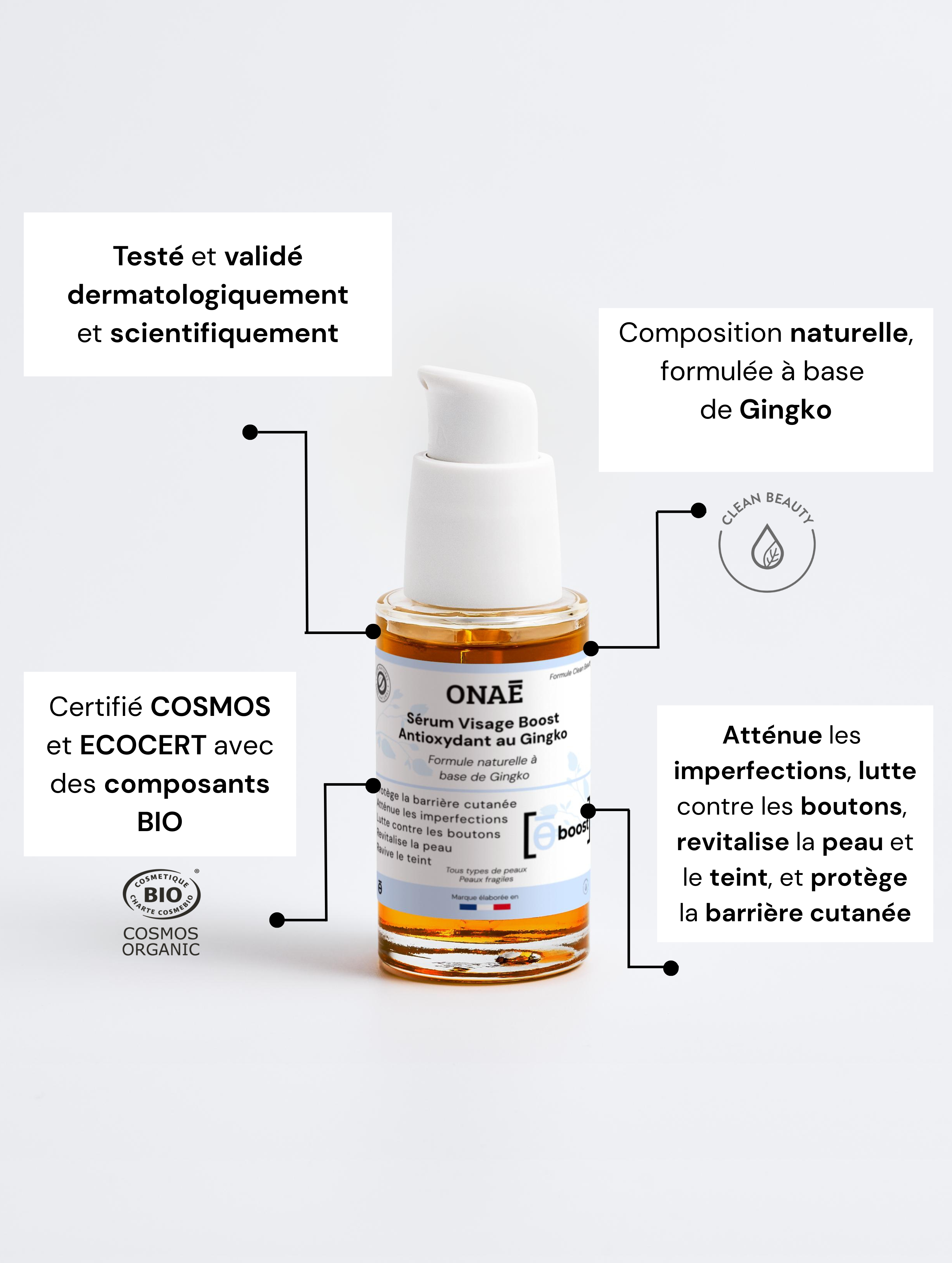 Gel visage antioxydant et anti-âge au Gingko