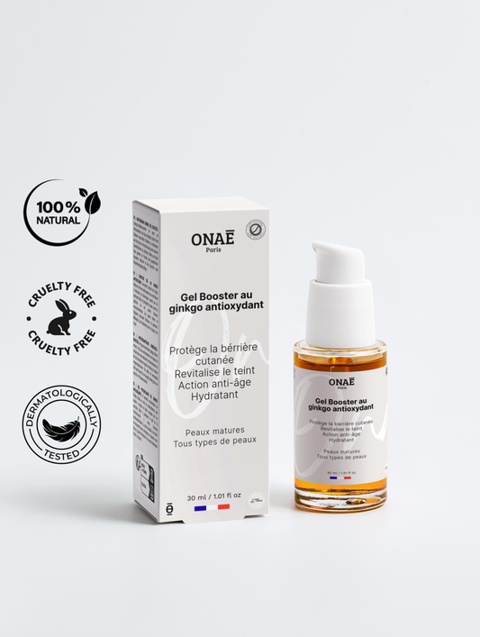 Gel pour le visage booster antioxydant au gingko Onaé paris tous types de peaux - vue principale