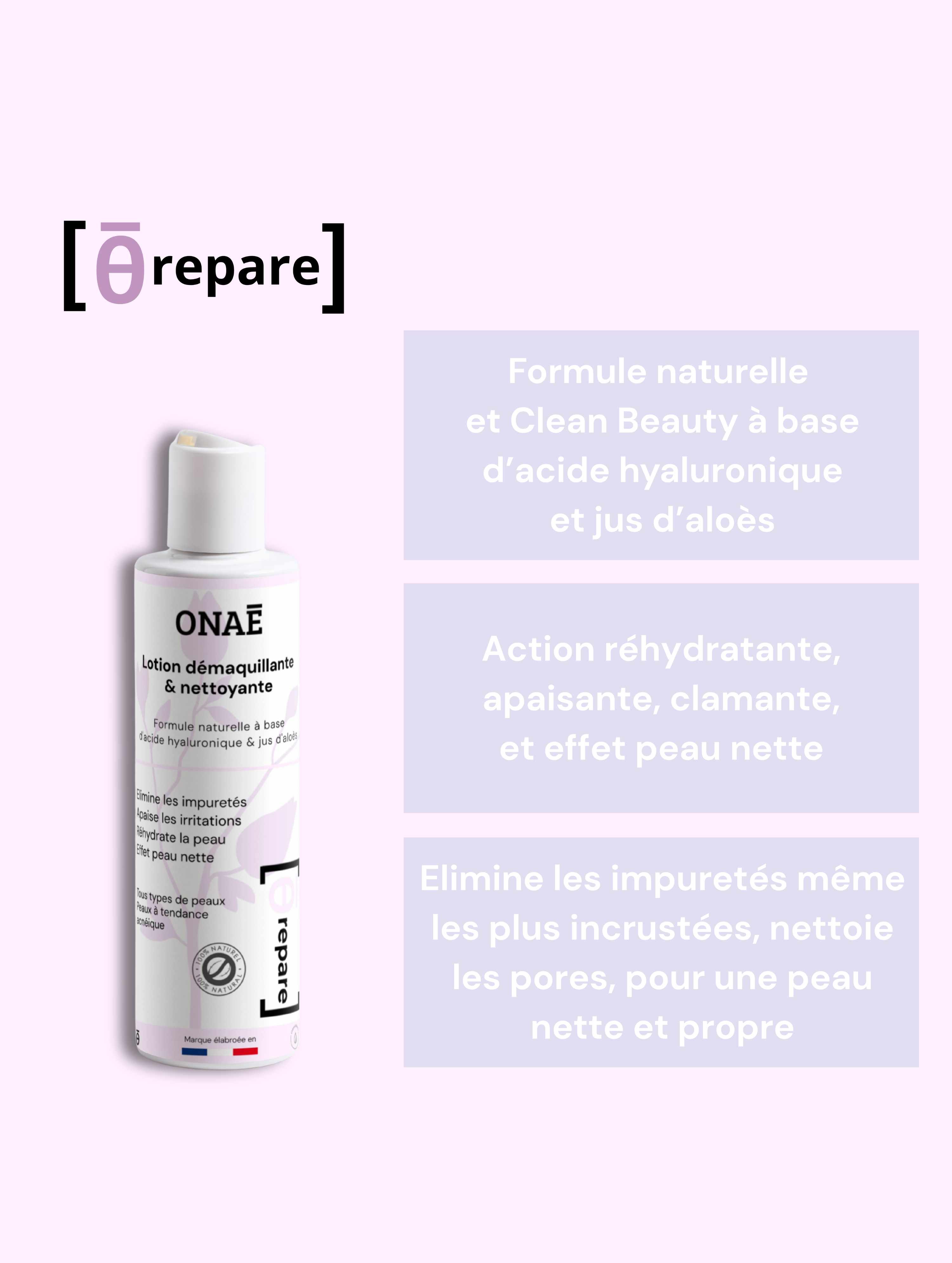 Lotion démaquillante et nettoyante pour le visage