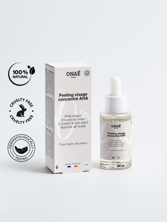 Peeling pour le visage concentré en AHA Onaé paris tous types de peaux - vue principale