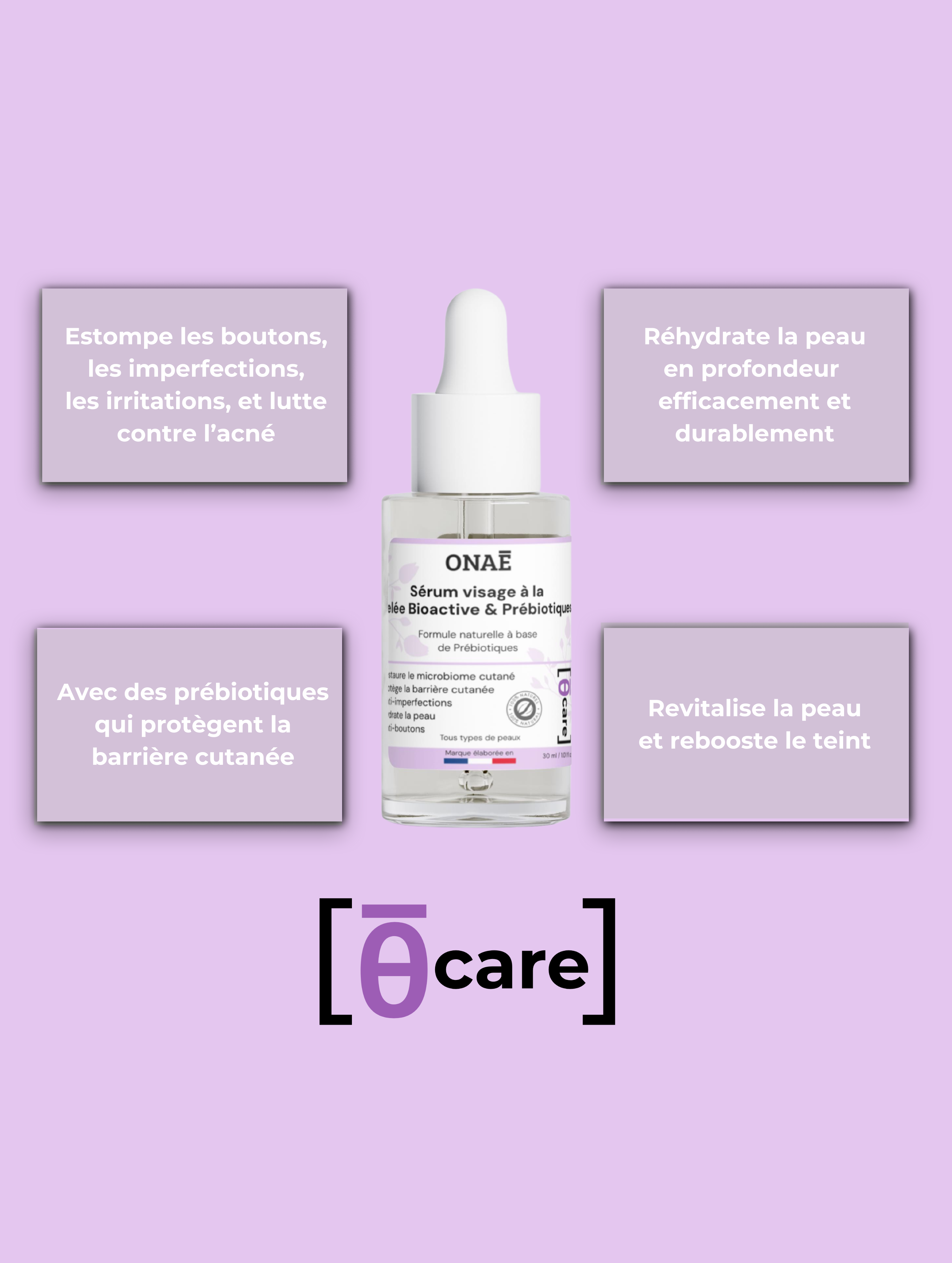 Sérum pour le visage à la gelée bioactive et aux prébiotiques Onaé Paris - avantages du produit