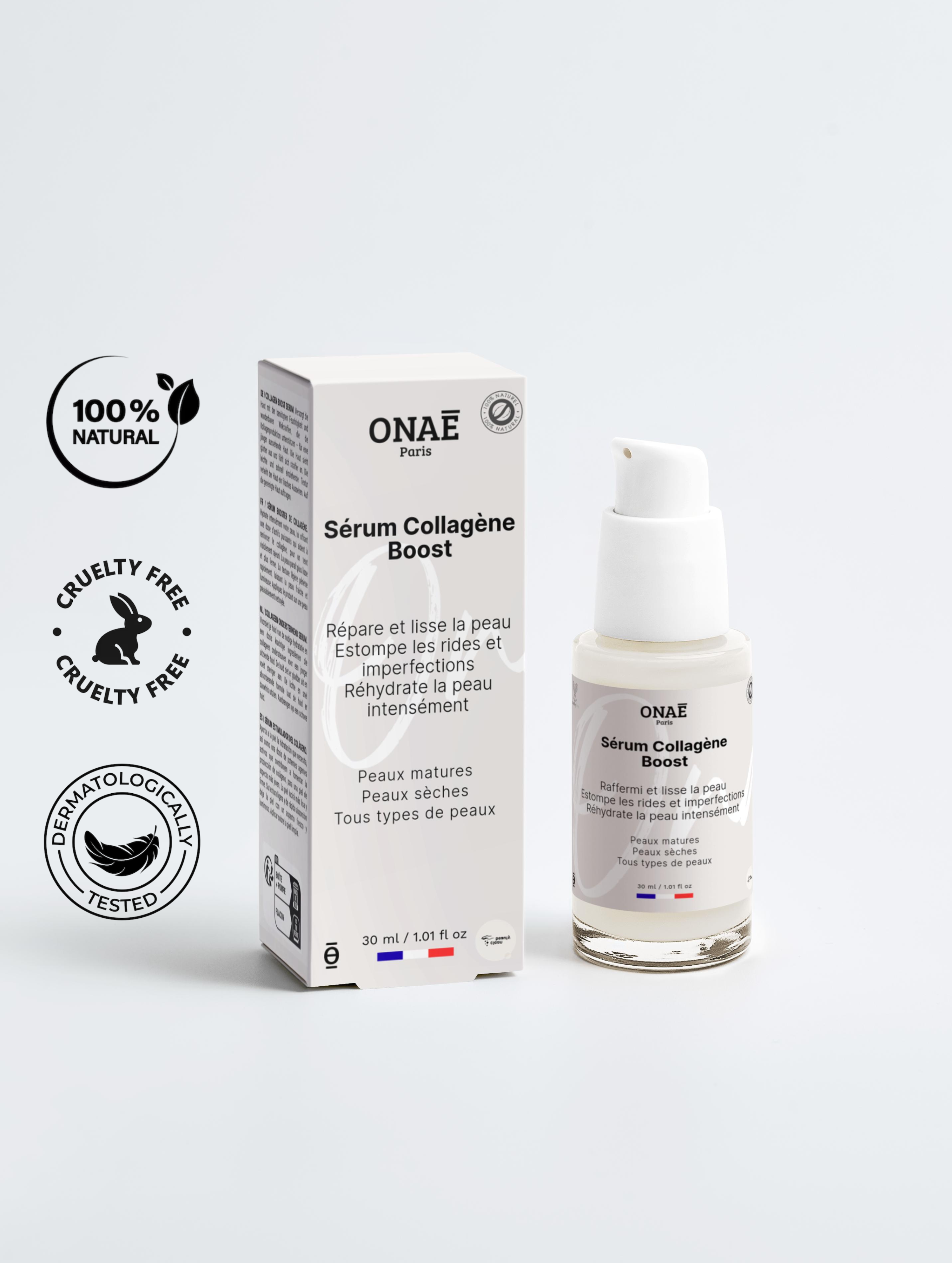 Sérum pour le visage Collagène Boost hydratant et anti-âge Onaé paris tous types de peaux - vue principale