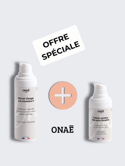 Sérum visage à la Vitamine C et Crème pour le contour des yeux lissante Onaé paris tous types de peaux - vue principale 
