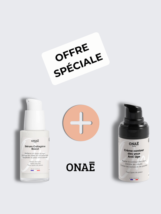 Sérum visage Collagène Boost et Crème pour le contour des yeux Anti-âge Onaé paris tous types de peaux - vue principale 