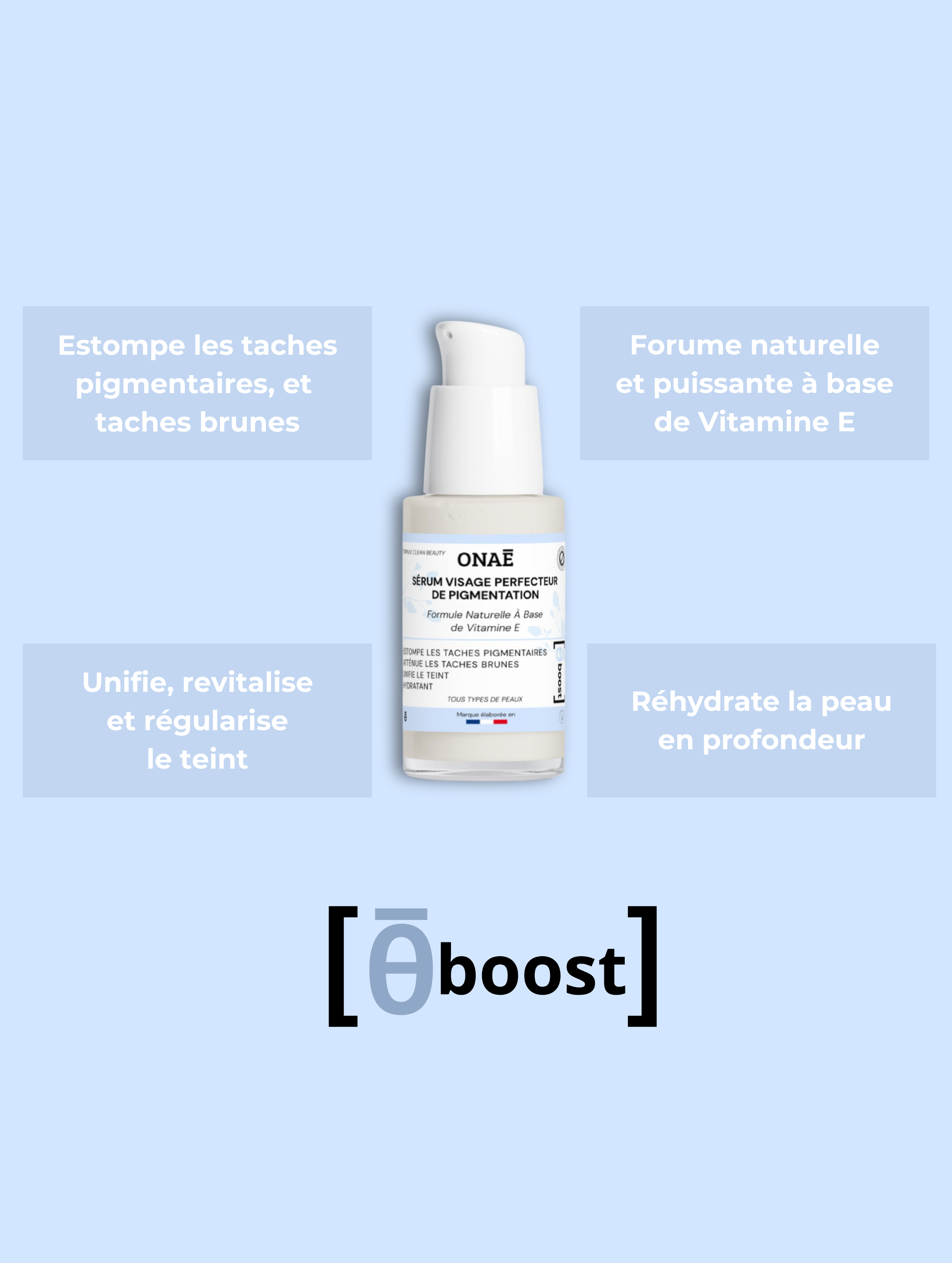 Sérum pour le visage perfecteur de pigmentation Onaé Paris tous types de peaux - avantages du produit