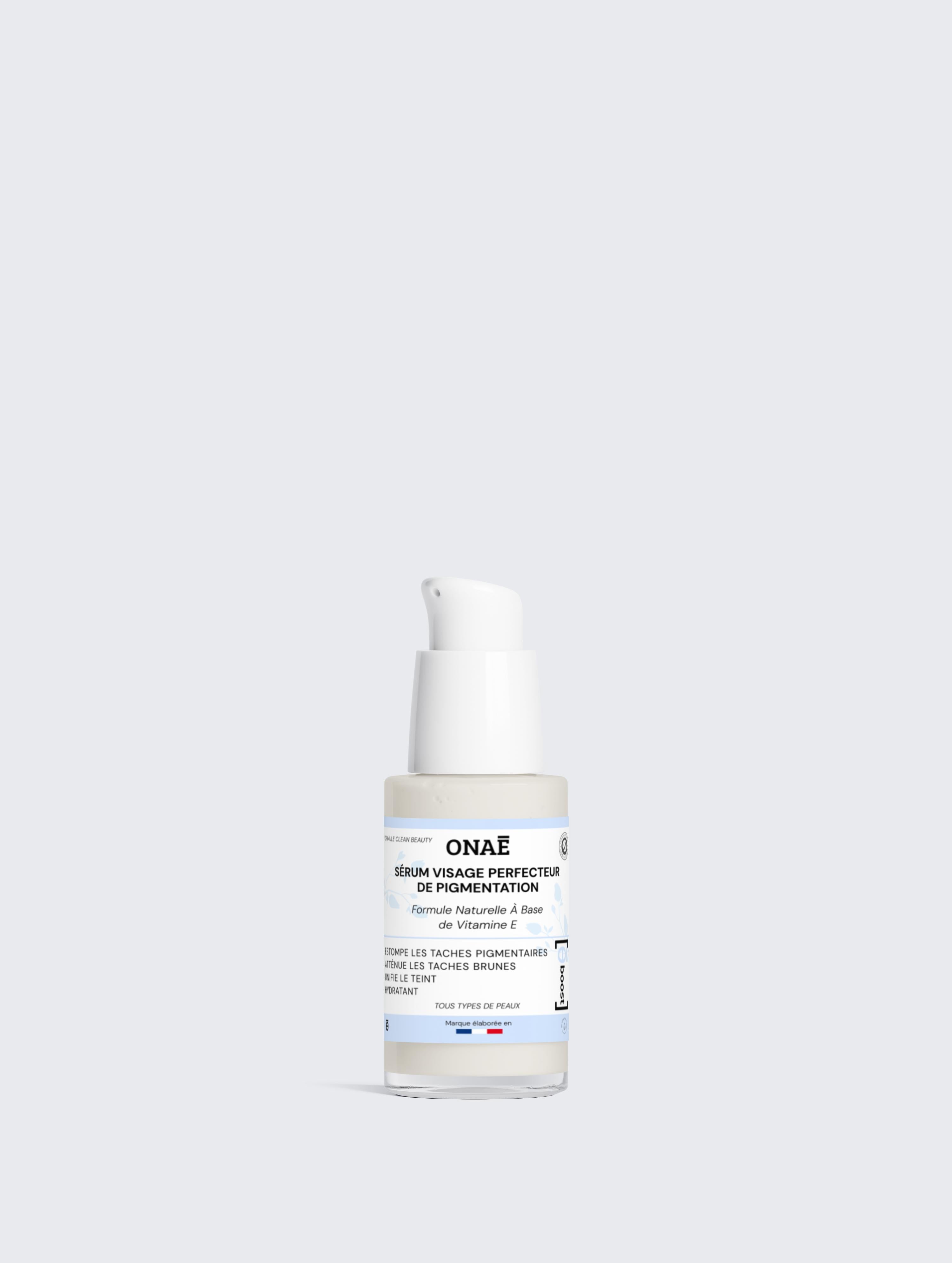 Sérum pour le visage perfecteur de pigmentation Onaé Paris tous types de peaux - flacon vue de face