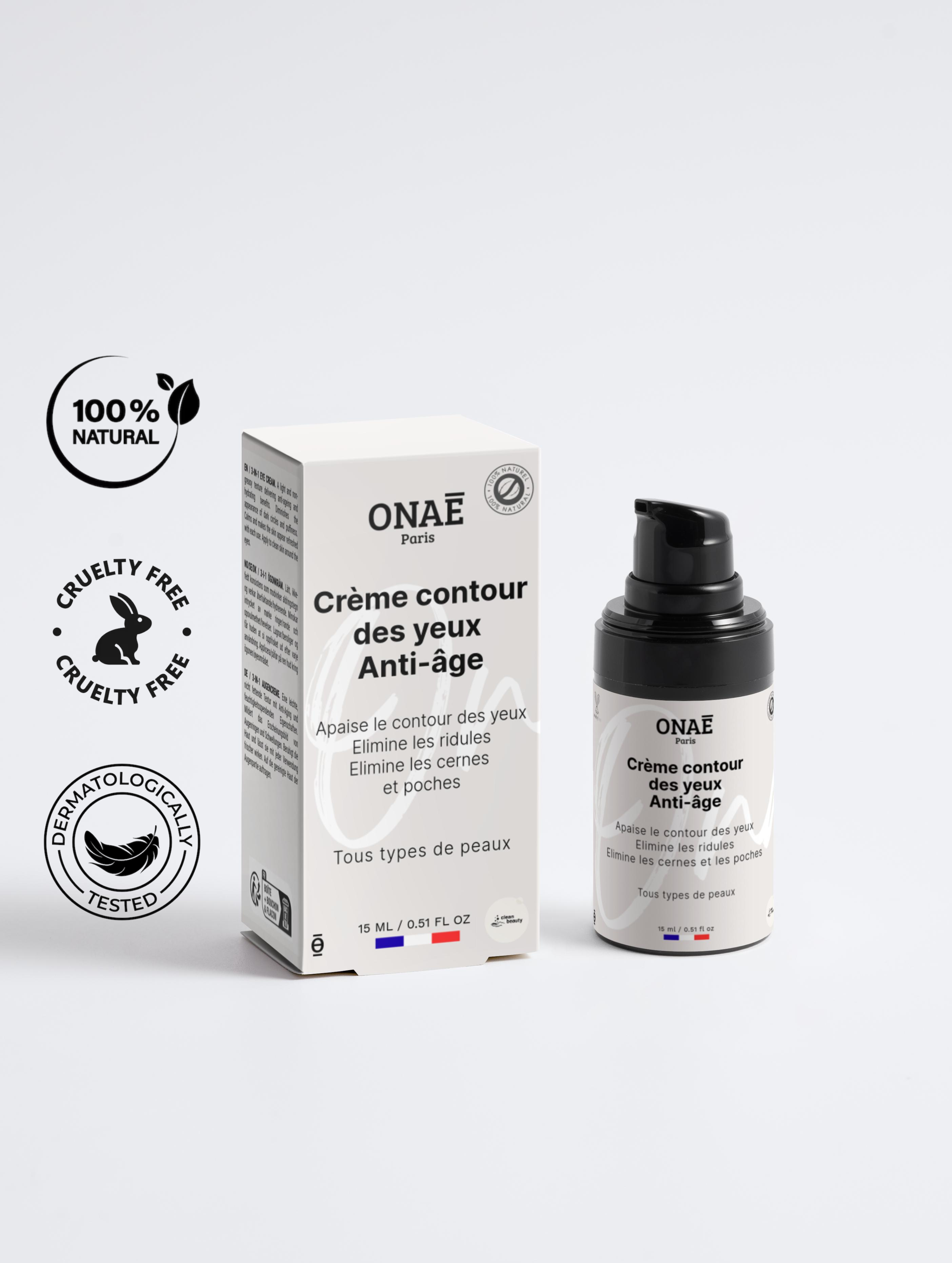 Crème pour le contour des yeux Anti-âge et anti-rides Onaé paris tous types de peaux - vue principale