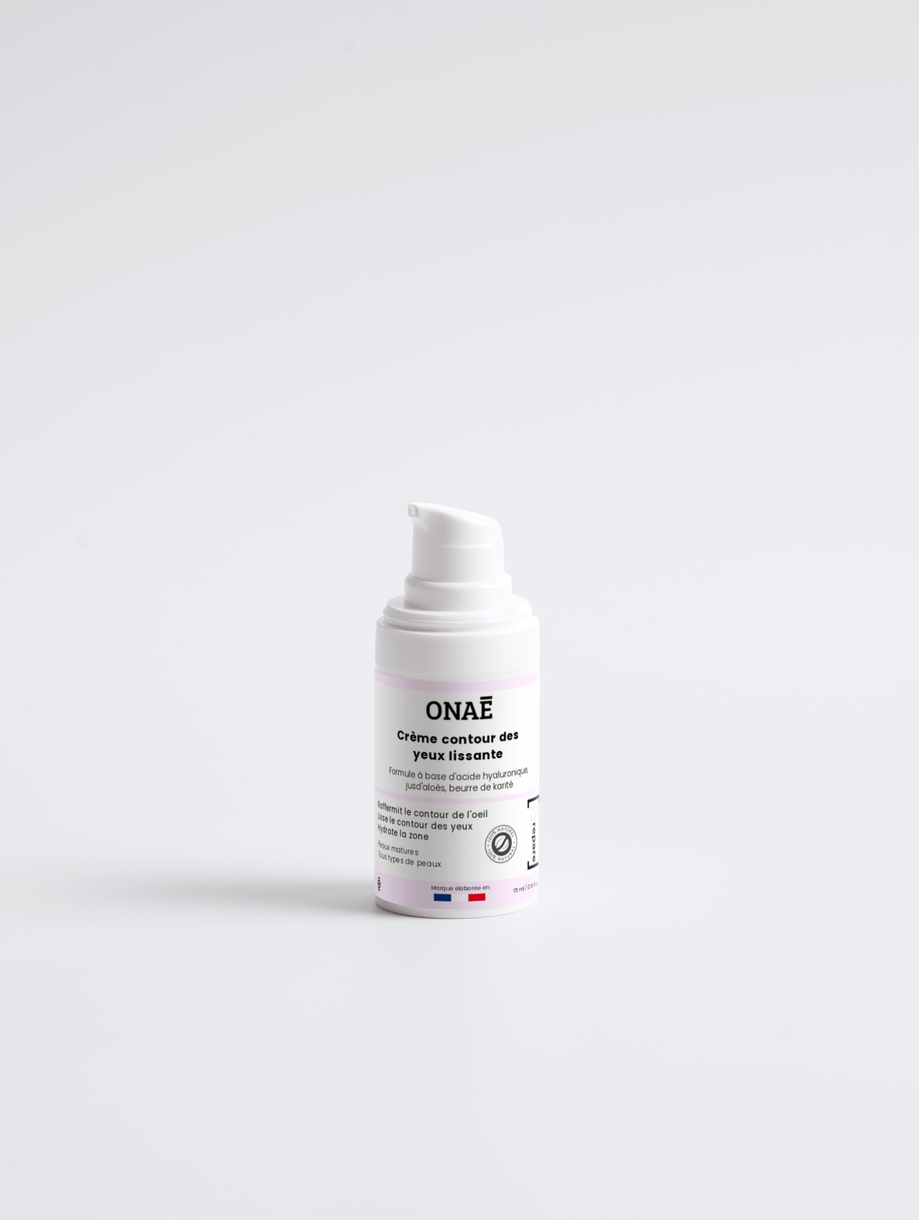 Crème contour des yeux lissante Onaé Paris tous types de peaux - flacon vue de face