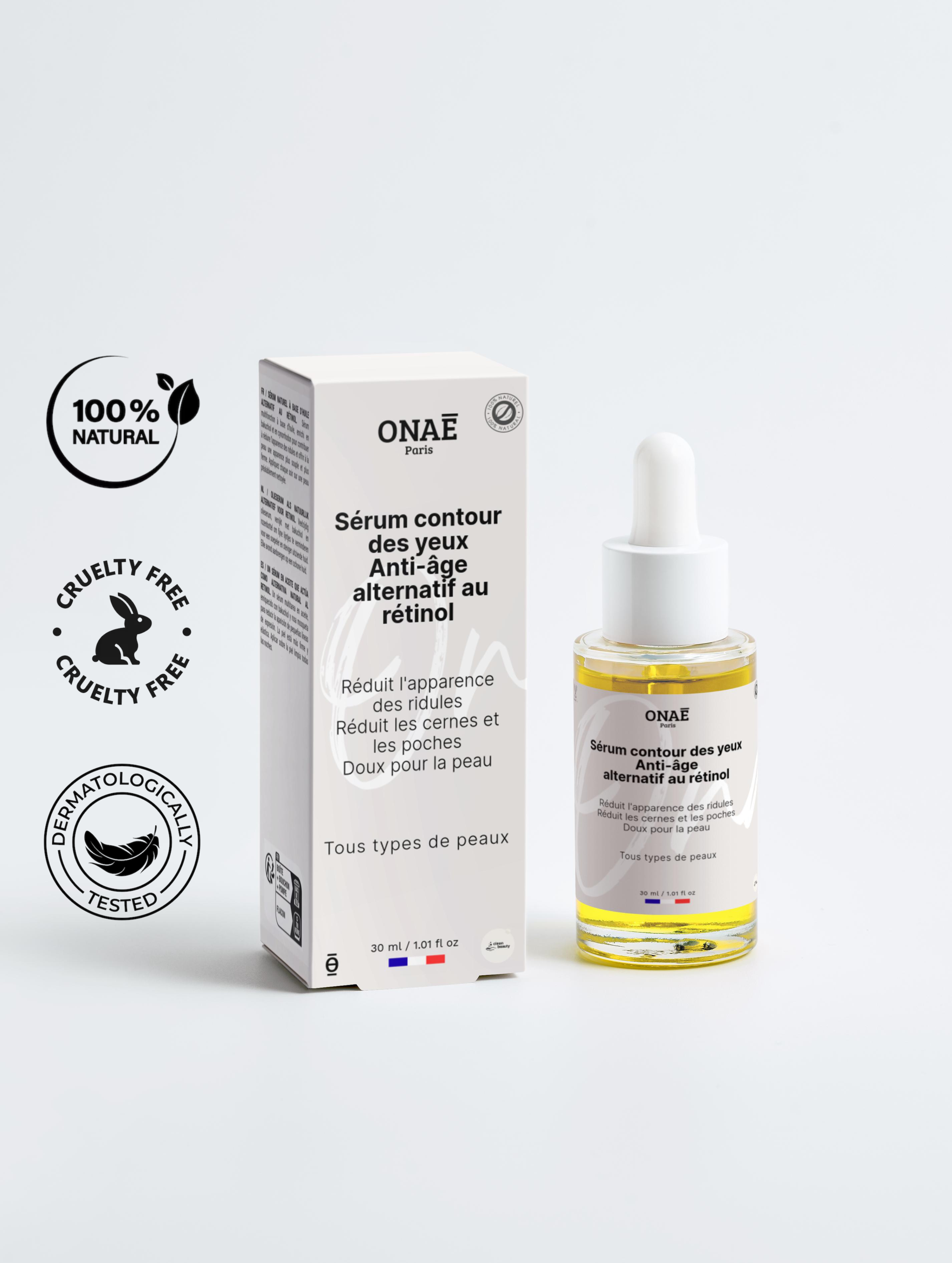 Sérum contour des yeux anti-âge alternatif au rétinol Onaé paris tous types de peaux - vue principale