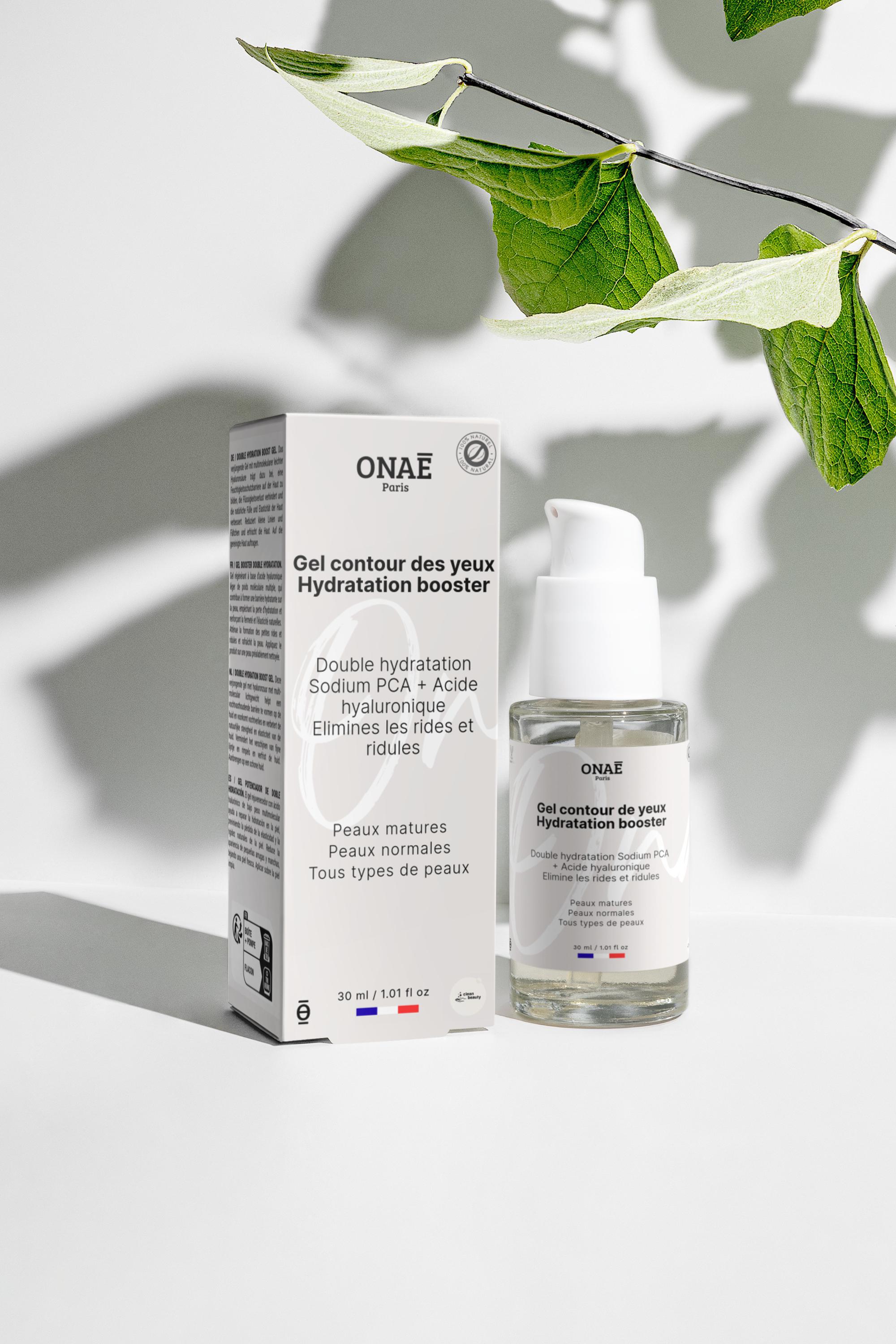 Gel pour le contour des yeux Anti-âge booster hydratant Onaé paris tous types de peaux - ambiance naturelle