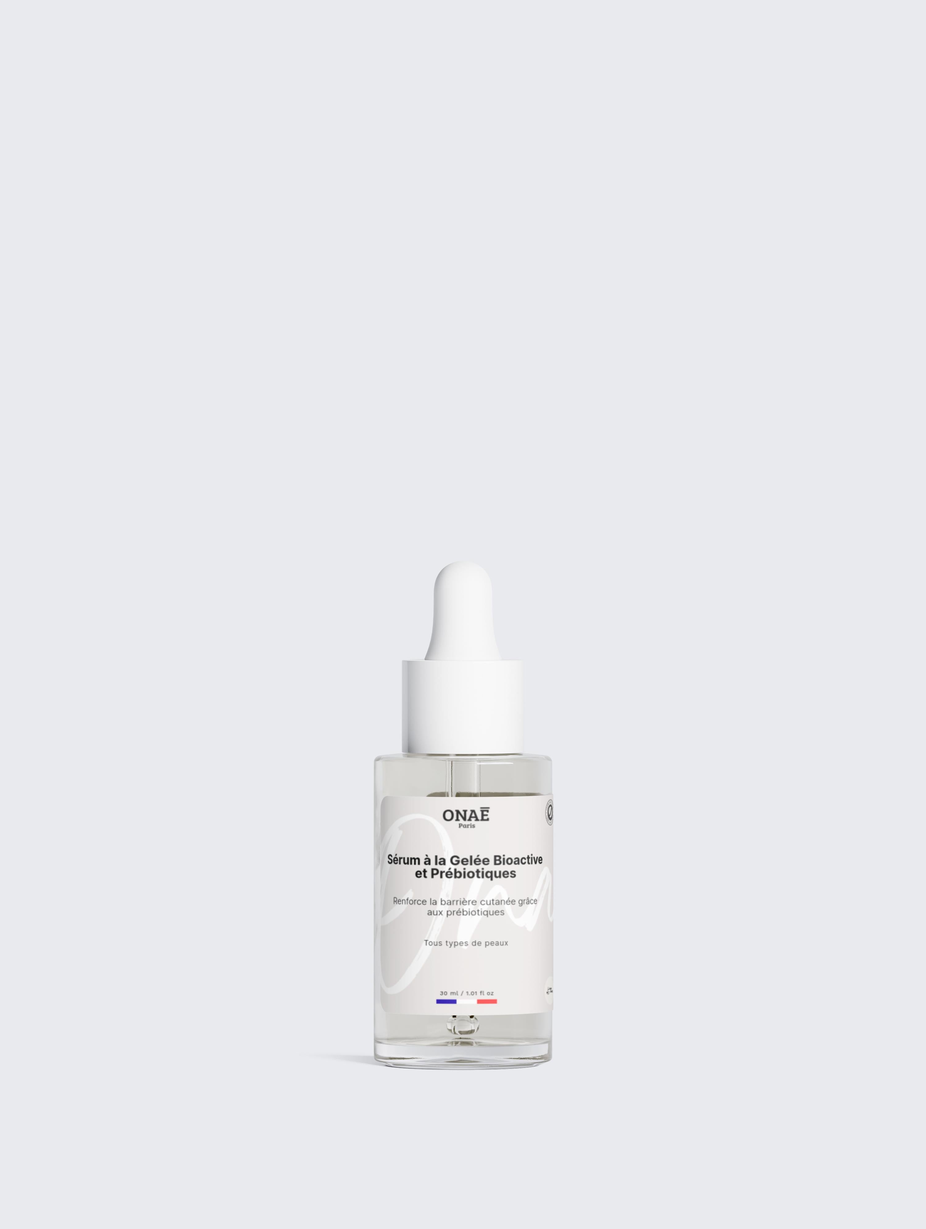 Sérum visage à la gelée bioactive et prébiotiques Onaé paris tous types de peaux - flacon vue de face