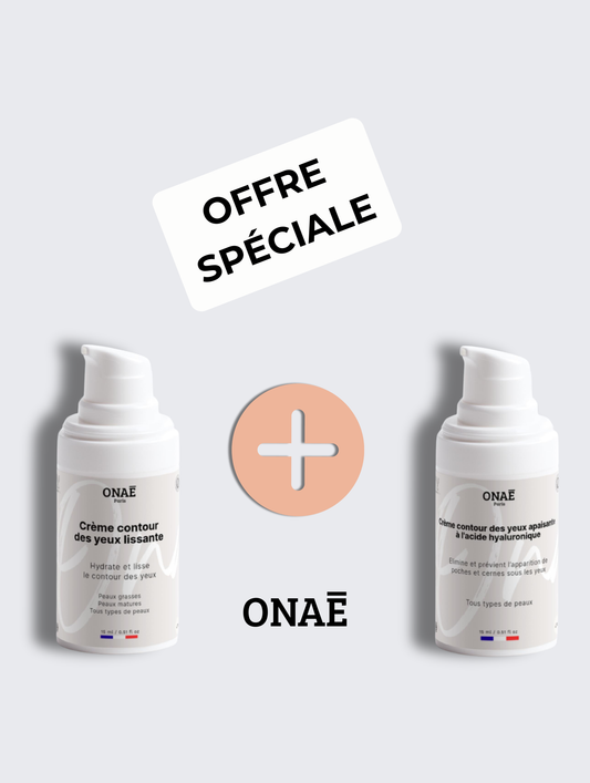 Crème pour le contour des yeux lissante et Crème contour des yeux défatiguante Onaé paris tous types de peaux - vue principale 